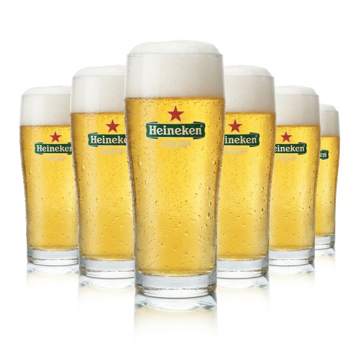 6x Heineken Bier Glas 0,22l Becher Pokal Gläser Gastro Bar Kneipe Pint Pint Beer