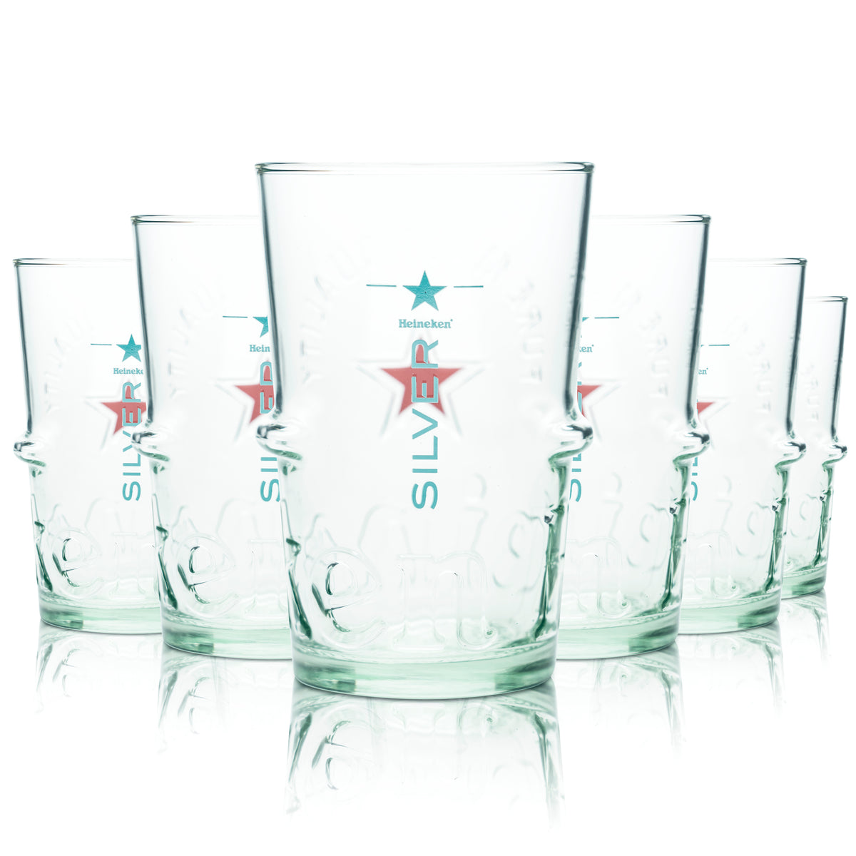 6x Heineken Bier Glas 0,25l Becher Pokal Silver Gläser Gastro Bar Kneipe Pint – Ansicht 6