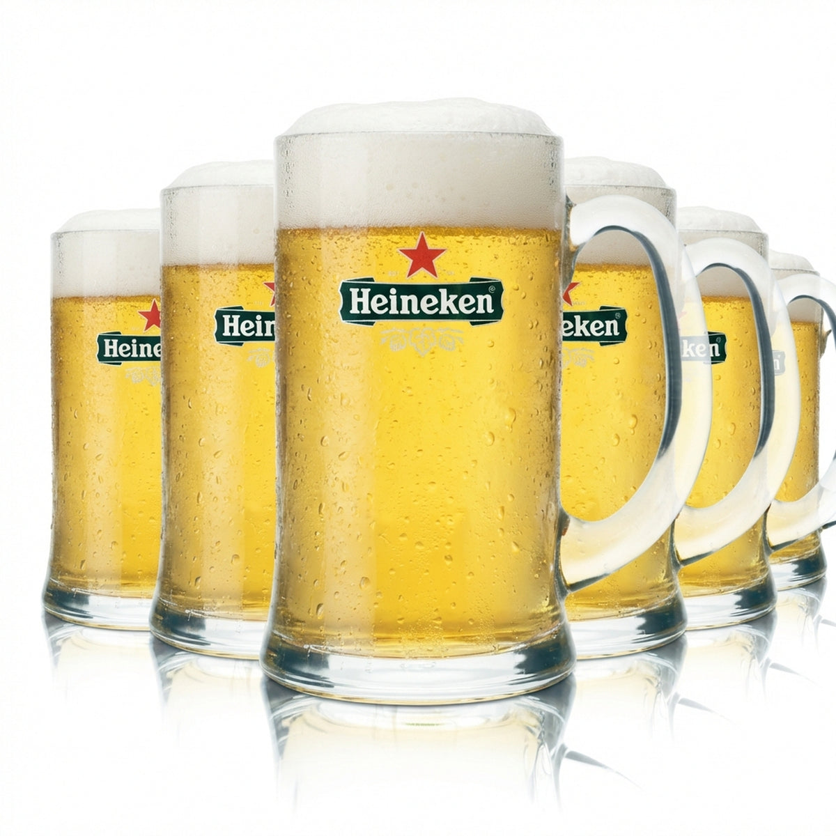 6x Heineken Bier Glas 0,5l Krug Humpen Seidel Henkel Gläser Gastro Bar Kneipe