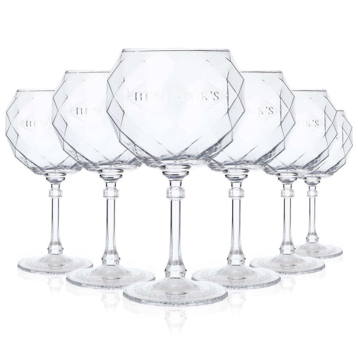 6x Hendricks Gin Glas 0,5l Design Ballongläser Edle Relief Glaskontur Aperitif