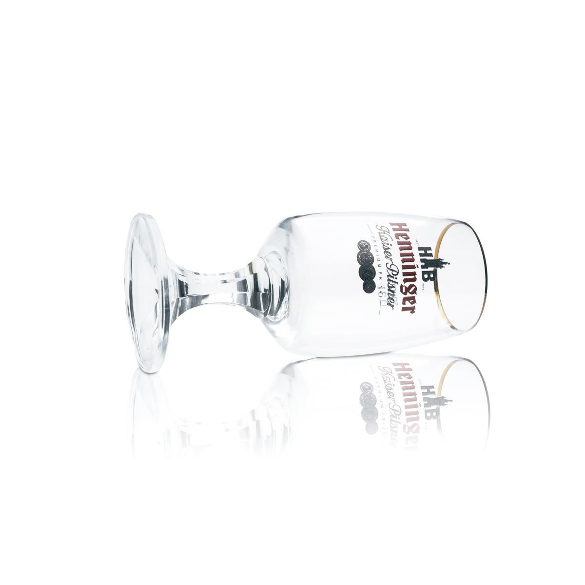 6x Henninger Bier Glas 0,3l Pokal Tulpe Bronzerand Gläser Kaiser Pils Gastro Bar – Ansicht 5