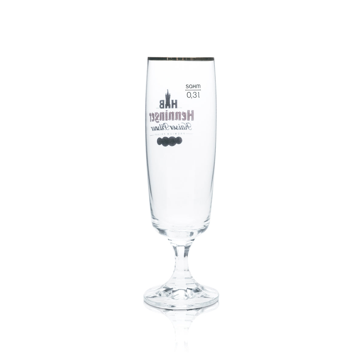 6x Henninger Bier Glas 0,3l Tulpe Pokal Bronzerand Gläser Kaiser Pils Gastro Bar – Ansicht 3
