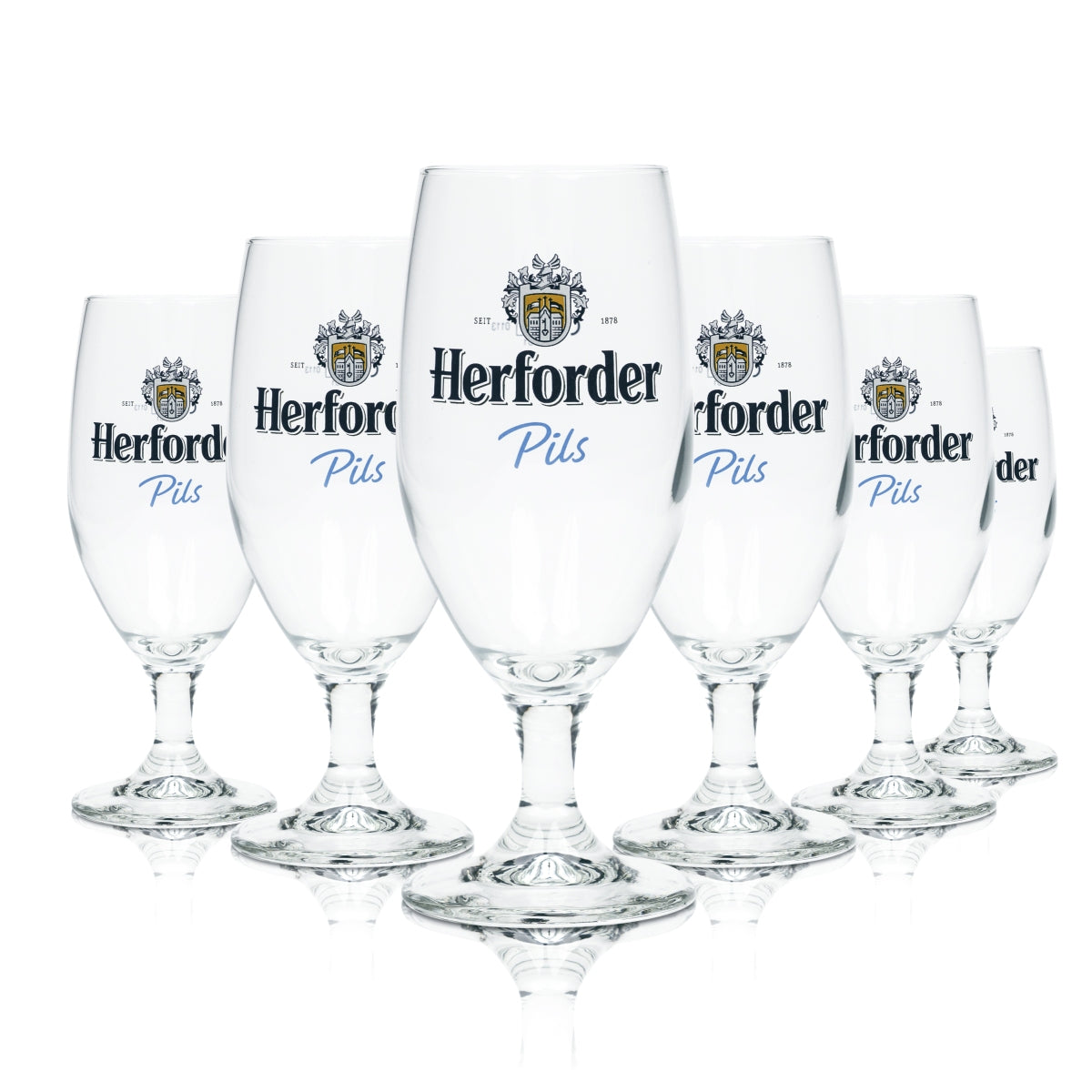 6x Herforder Bier Glas 0,25l Pokal Vienna Sahm Pils Gläser Tulpe Stielglas Beer