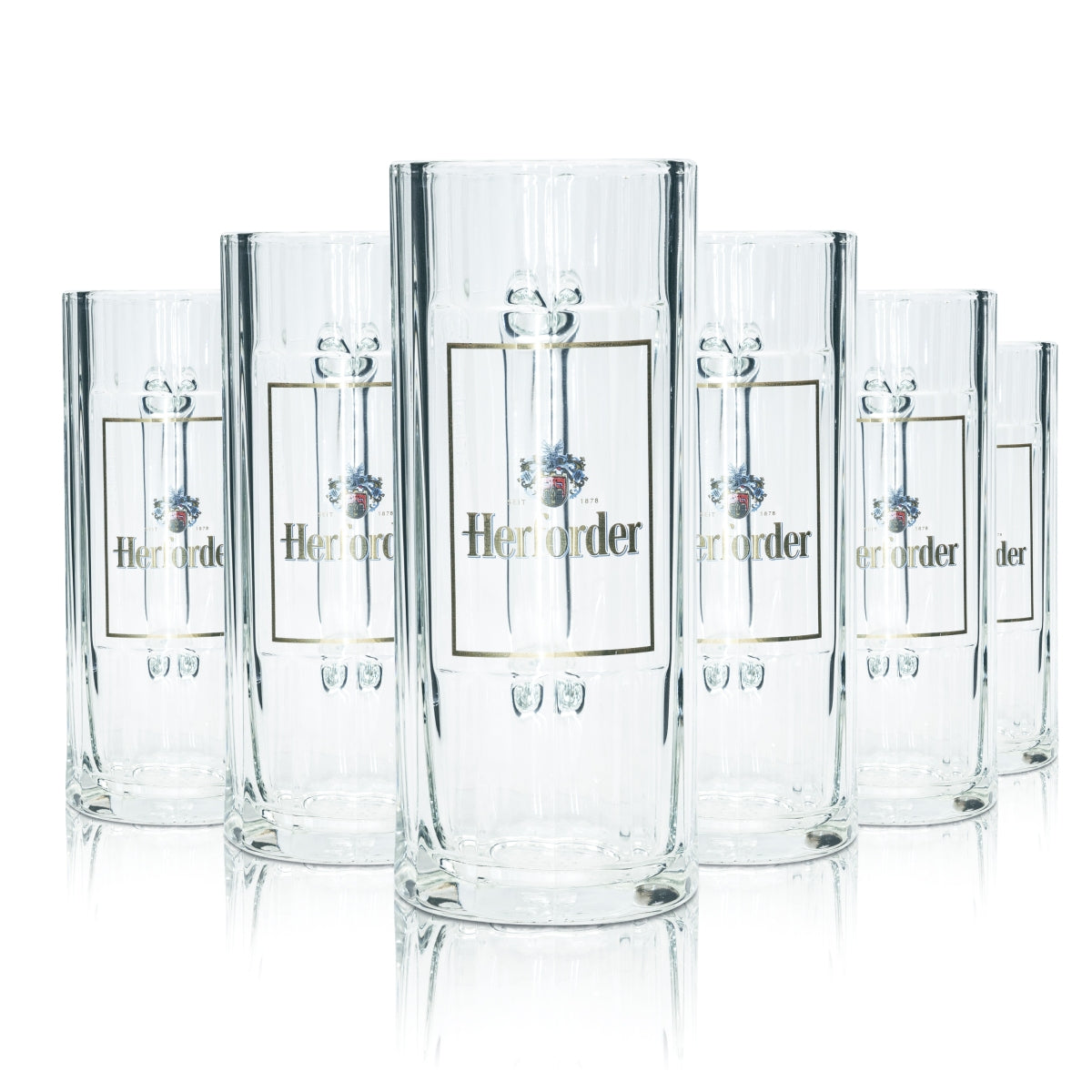 6x Herforder Bier Glas 0,3l Krug Wallenstein Sahm Seidel Henkel Gläser Krüge