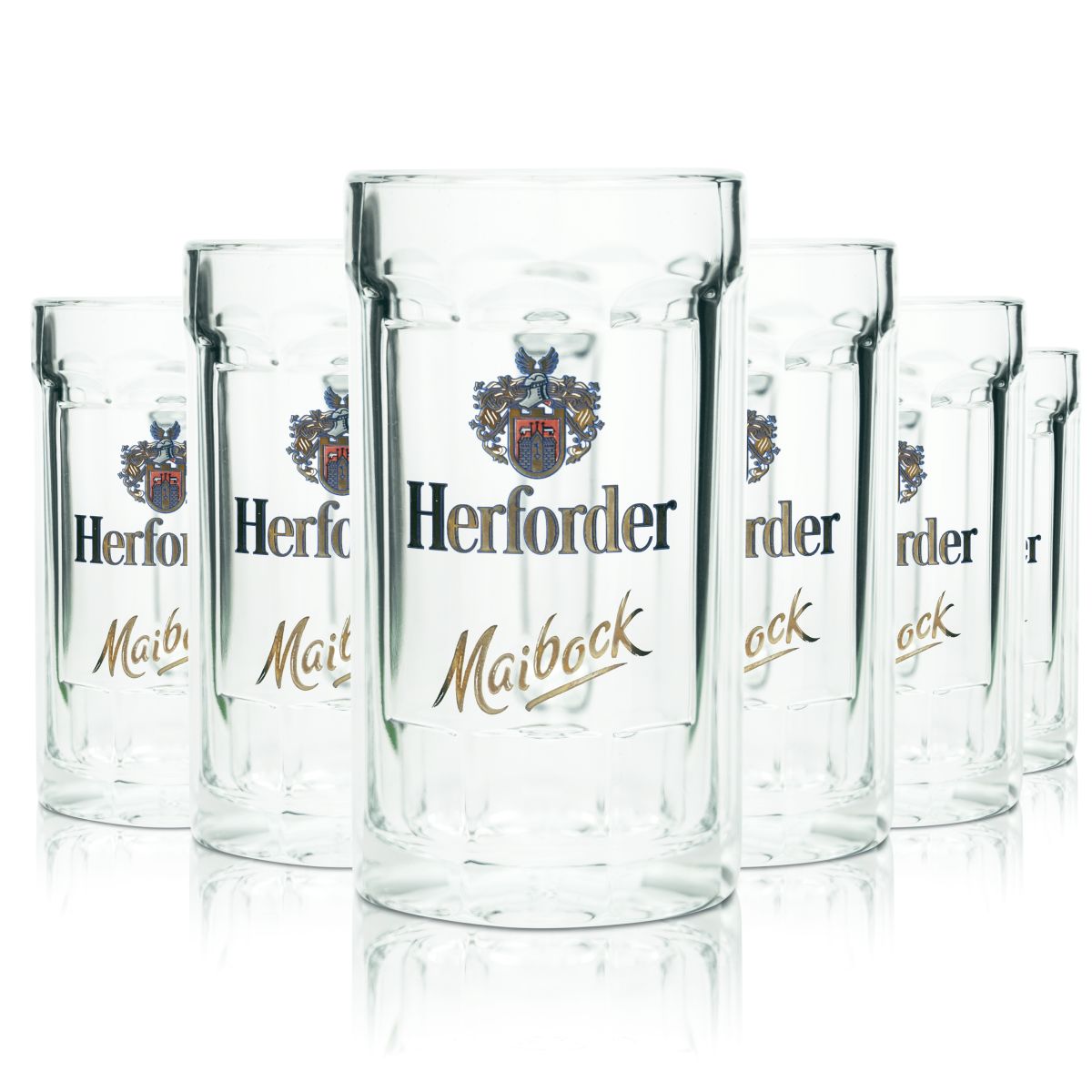 6x Herforder Bierglas 0,2l Konturglas Bierkrug Humepn Maibock Seidel Gläser Set