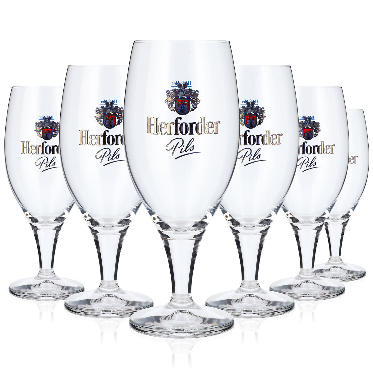 6x Herforder Brauerei Bier Glas Biergläser 0,3l Pokalgläser