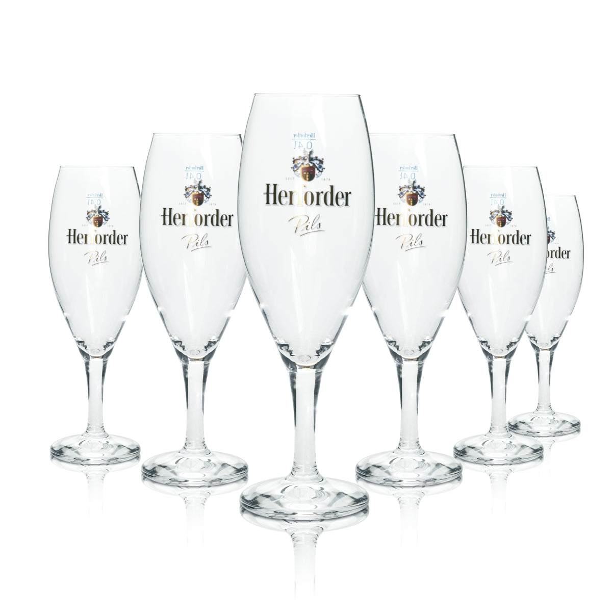 6x Herforder Pils Bier Glas 0,4l Pokal Imperial Sahm Tulpe Gläser Brauerei Stiel