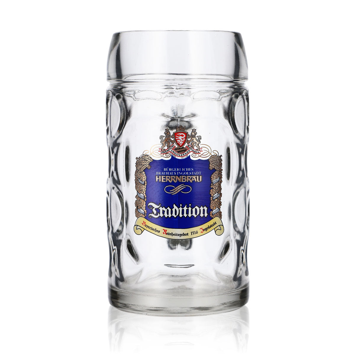 6x Herrnbräu Bierglas Krug Bierseidel Krüge 0,5l "Tradition" Blau Stölzle – Ansicht 2