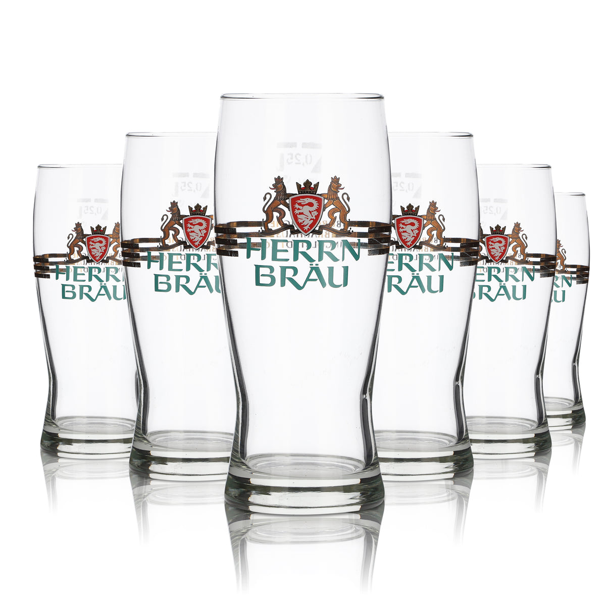 6x Herrnbräu Glas 0,25l Willibecher Biergläser Set Brauerei Gastro Geeicht – Ansicht 5