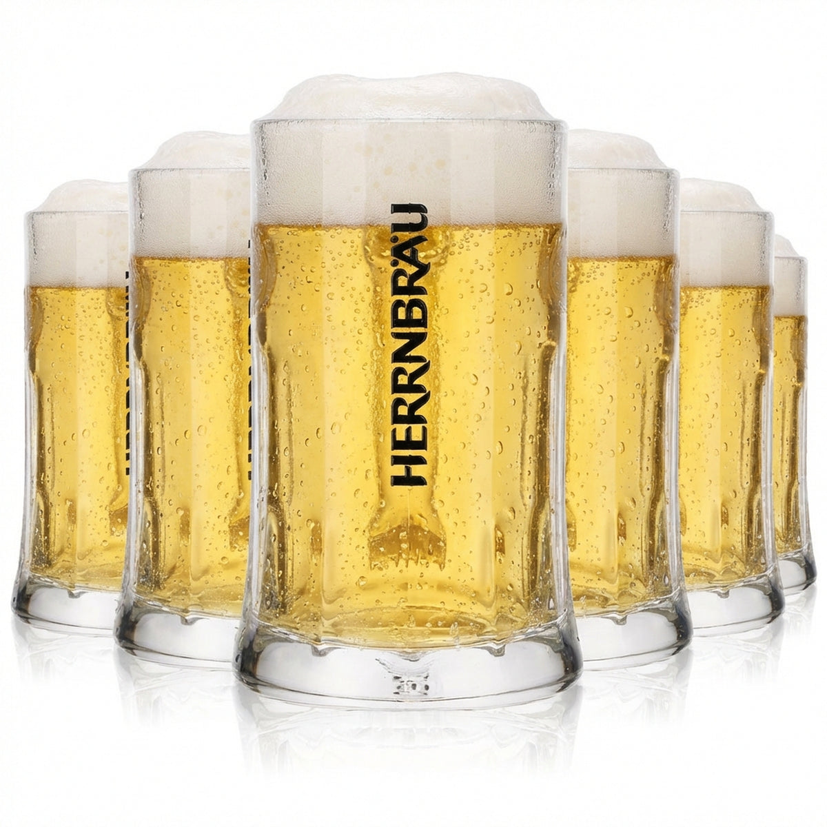 6x Herrnbräu Glas 0,3l Bierkrug Humpen Seidel Gläser Set Brauerei Gastro Geeicht