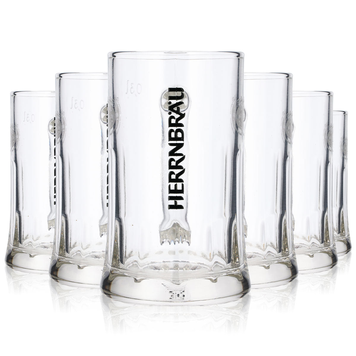 6x Herrnbräu Glas 0,3l Bierkrug Humpen Seidel Gläser Set Brauerei Gastro Geeicht – Ansicht 7