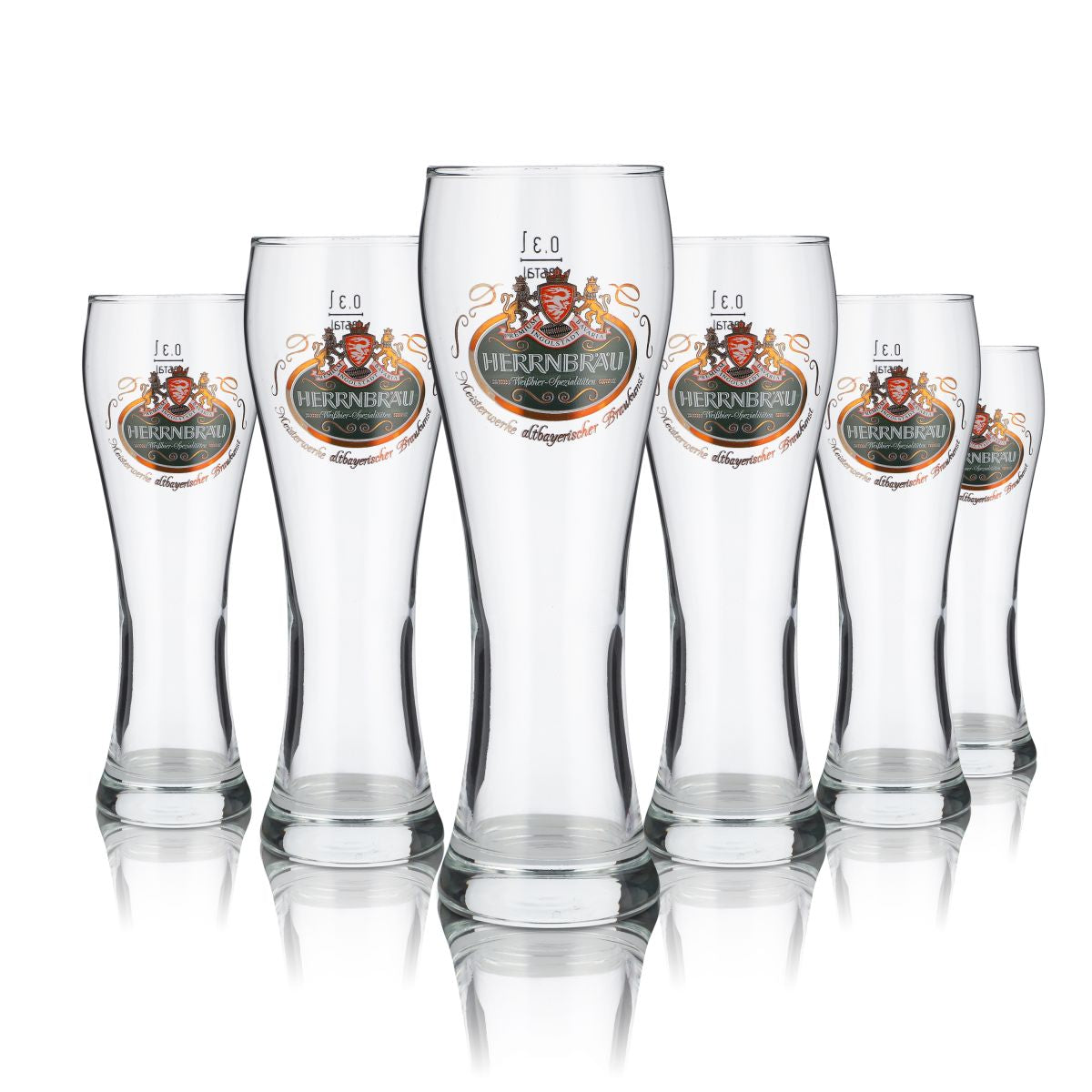 6x Herrnbräu Glas 0,3l Weißbierglas Hefeweizen Gläser Set Brauerei Schwarzwald
