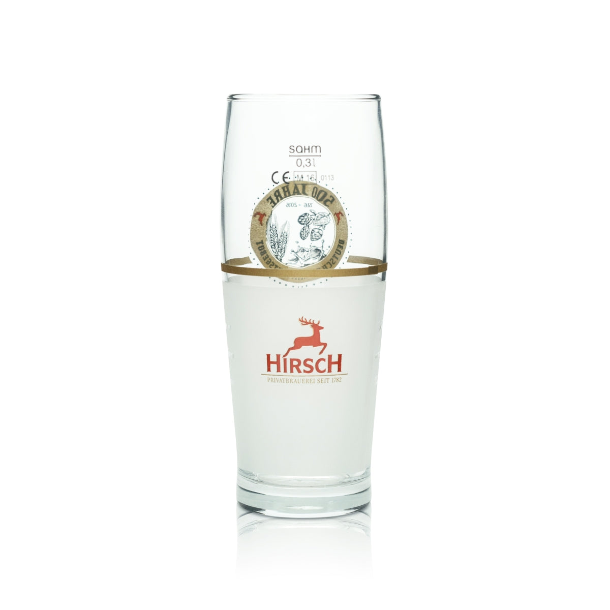 6x Hirsch Bräu Bier Glas 0,3l 500 Jahre Deutsches Reinheitsgebot Milch Gläser – Ansicht 2