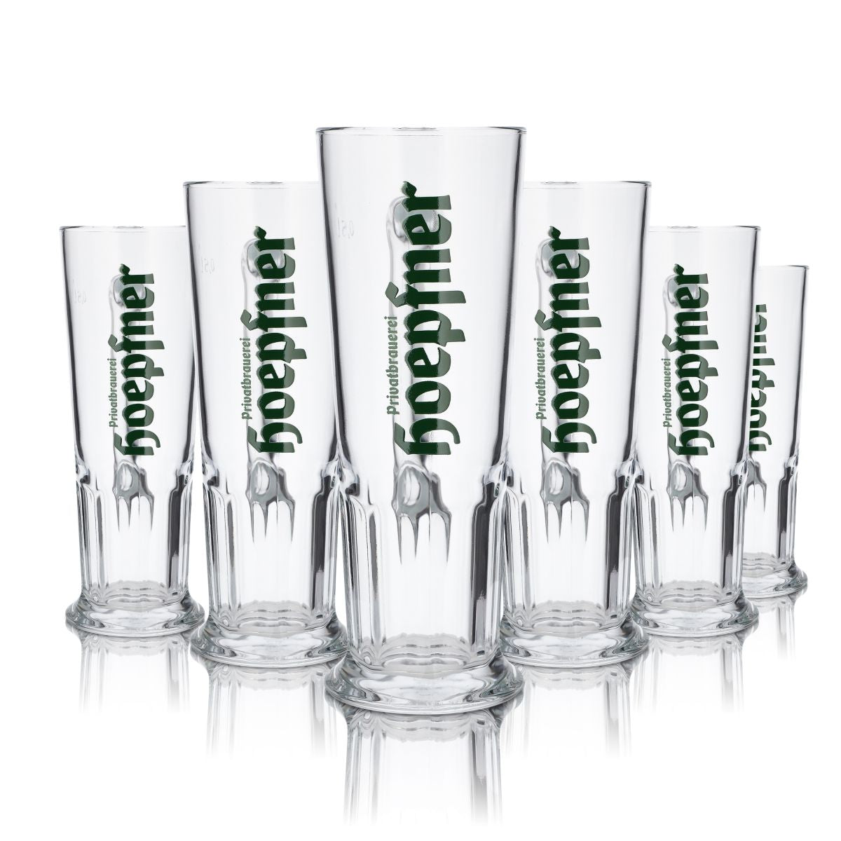 6x Hoepfner Glas 0,5l Bierkrug Kontur Gläser Set Humpen Brauerei Karlsruhe
