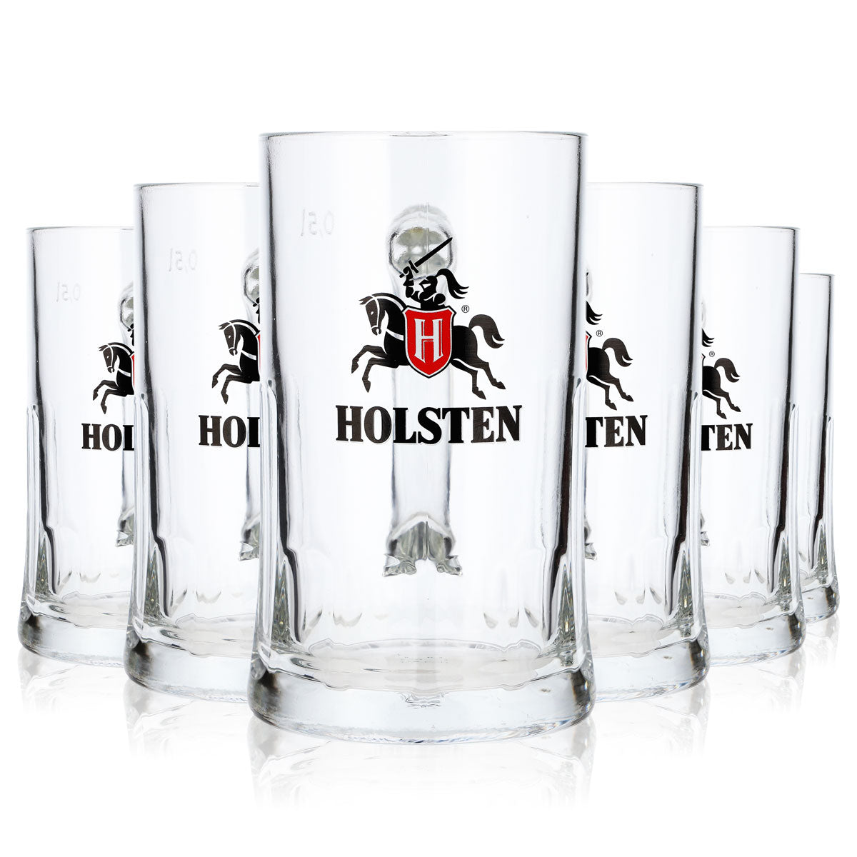6x Holsten Bier Glas 0,5l Krug großes Logo Sahm Salzburg (6er Set)