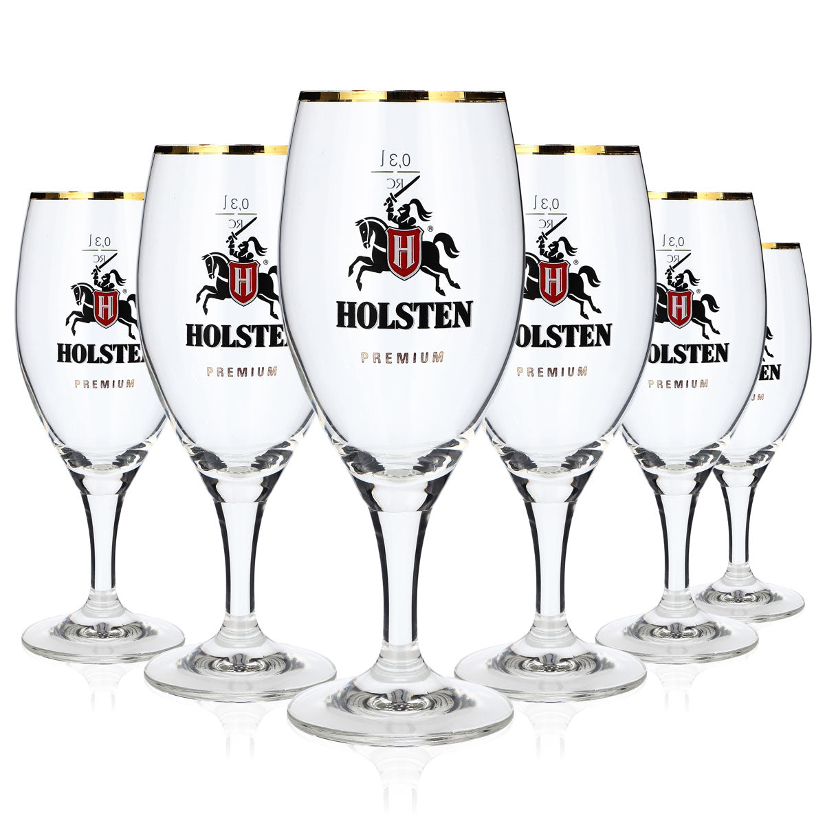 6x Holsten Bier Glas Biergläser 0,3l Pokal Premium Goldrand Ritzenhoff – Ansicht 5