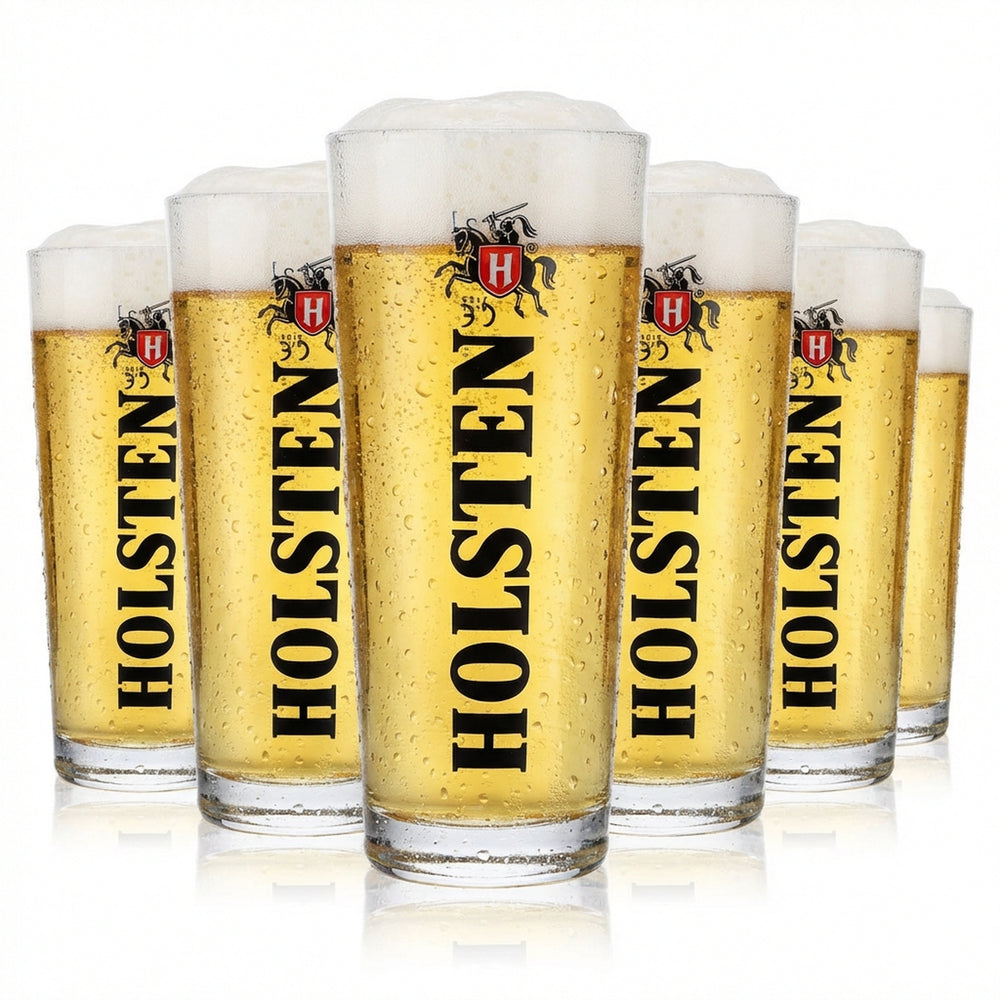 6x Holsten Bier Glas Frankonia 0,2l Becher Biergläser Schriftzug vertikal