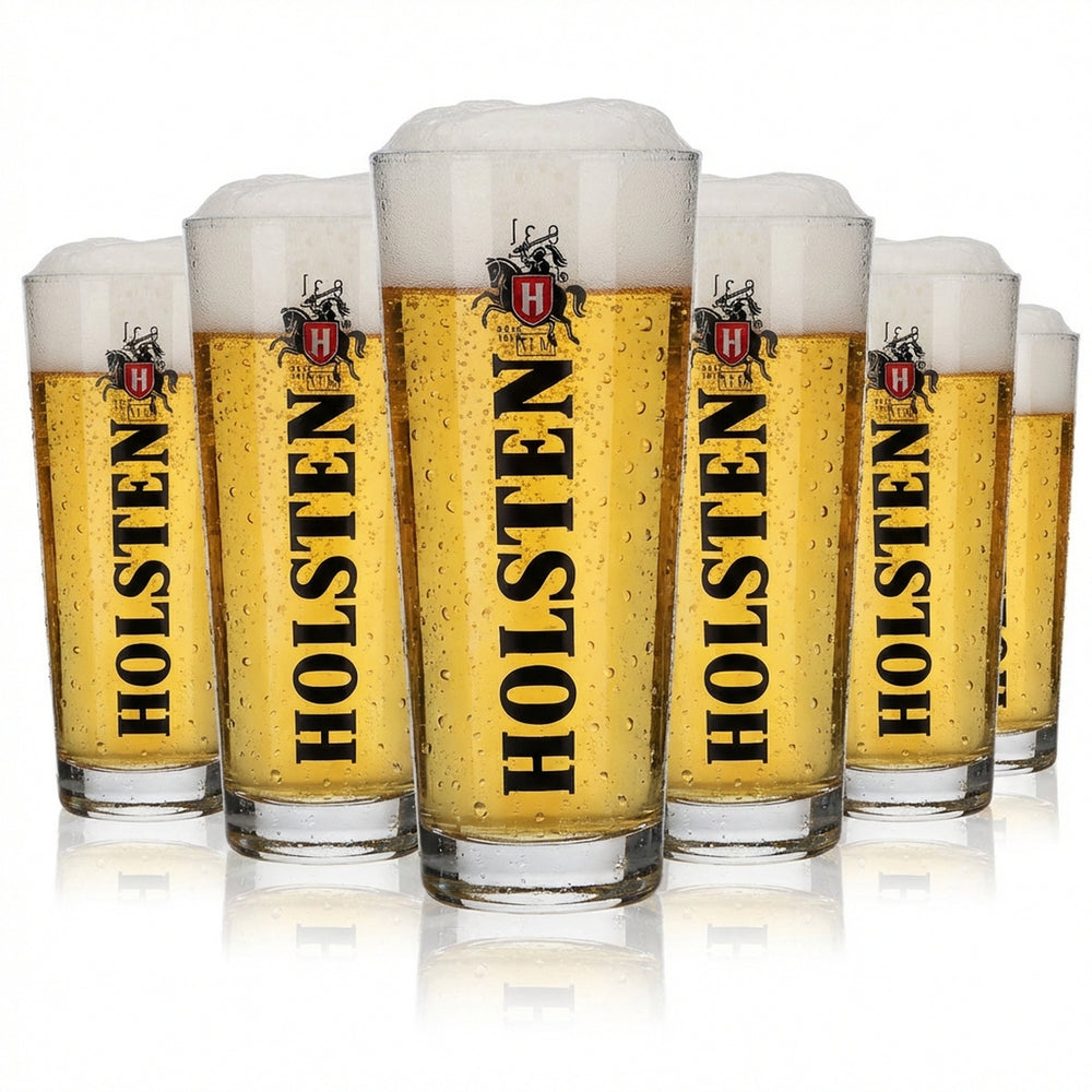 6x Holsten Glas 0,3l Willi Becher Frankonia Pils Biergläser Set Brauerei Gastro