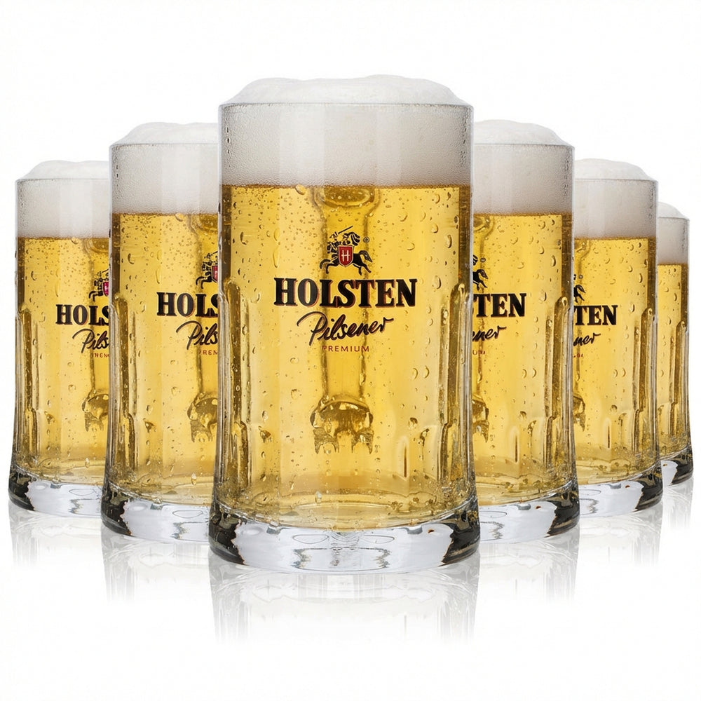 6x Holsten Glas 0,5l Bierkrug Premium Pilsener Salzburg Seidel Humpen Gläser Set