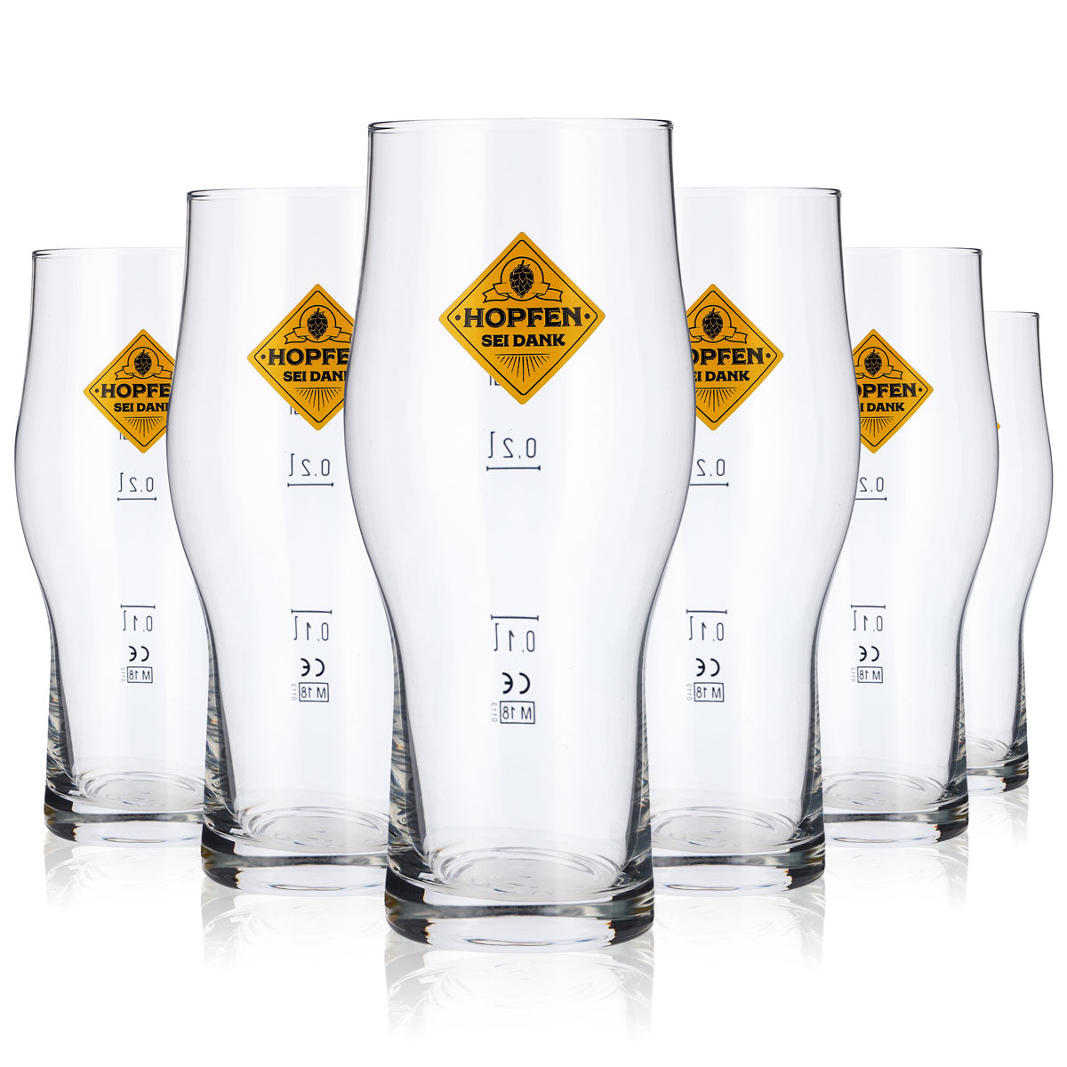 6x Hopfen sei Dank Bier Glas 0,3l Tumbler Biergläser Craft Master Two – Ansicht 5