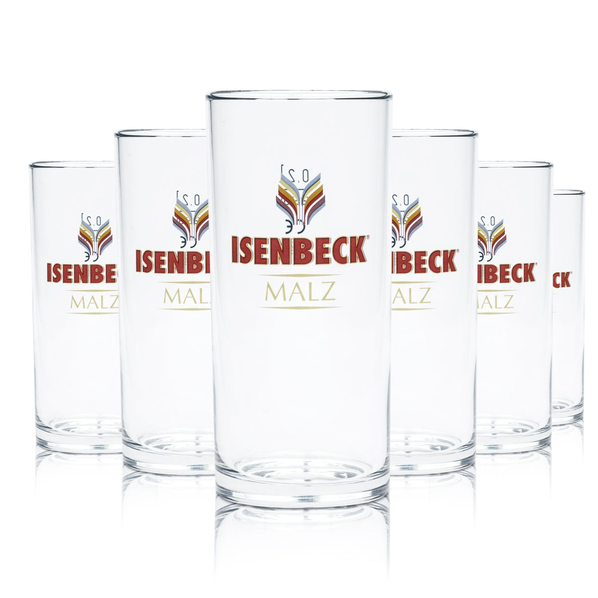6x Isenbeck Bier Glas 0,2l Stange Malz Gläser Becher Tumbler Brauerei Beer Bar
