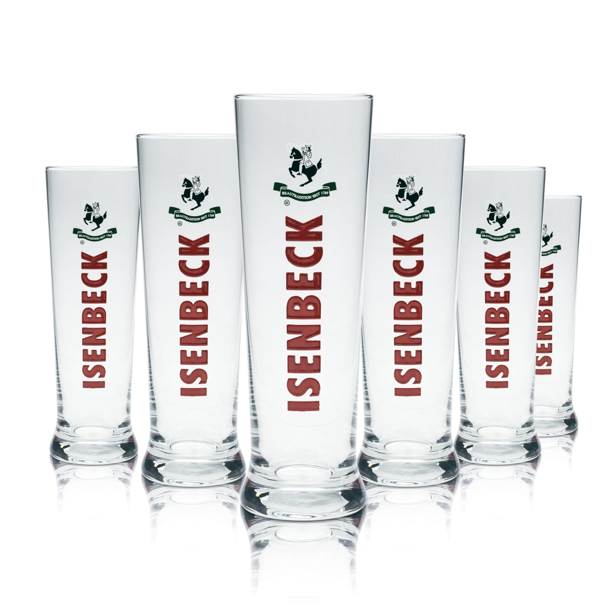 6x Isenbeck Bier Glas 0,3l Kaspar Becher Sahm Pils Flöte Gläser Stange Brauerei