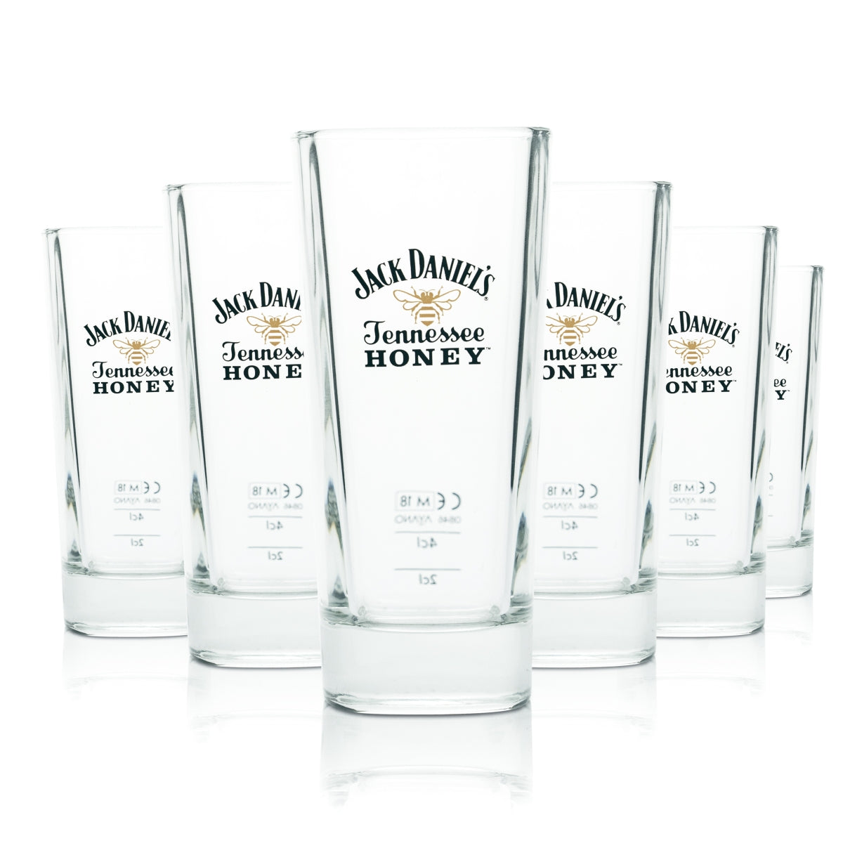 6x Jack Daniels Glas 0,35l Whiskey Longdrink Cocktail Gläser Tennessee Honey
