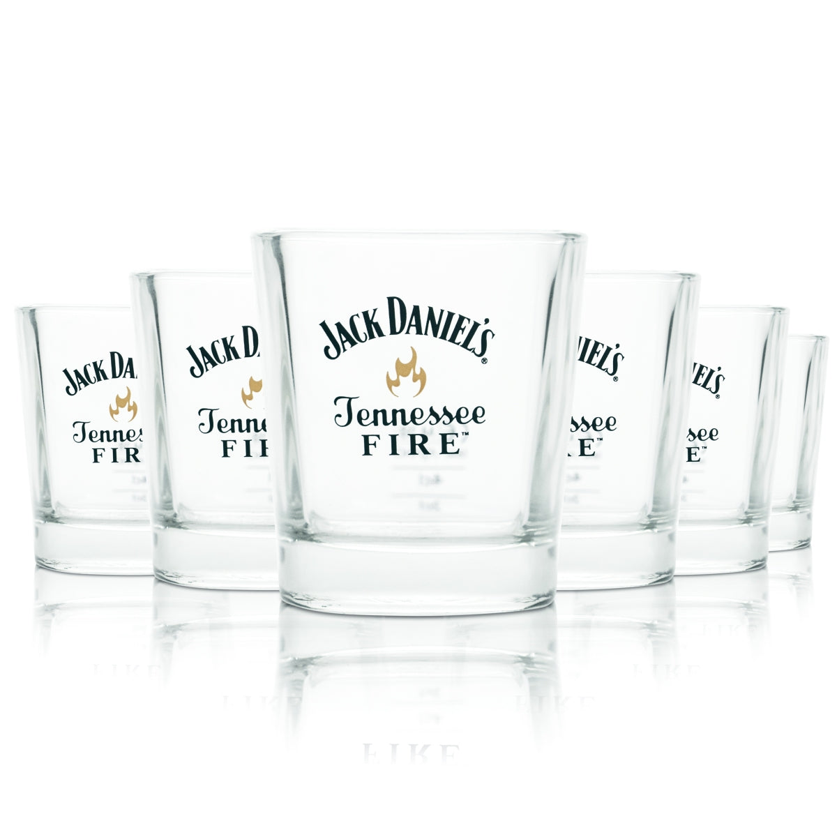 6x Jack Daniels Whiskey Glas 0,27l Tumbler Longdrink Gläser Tennessee Fire