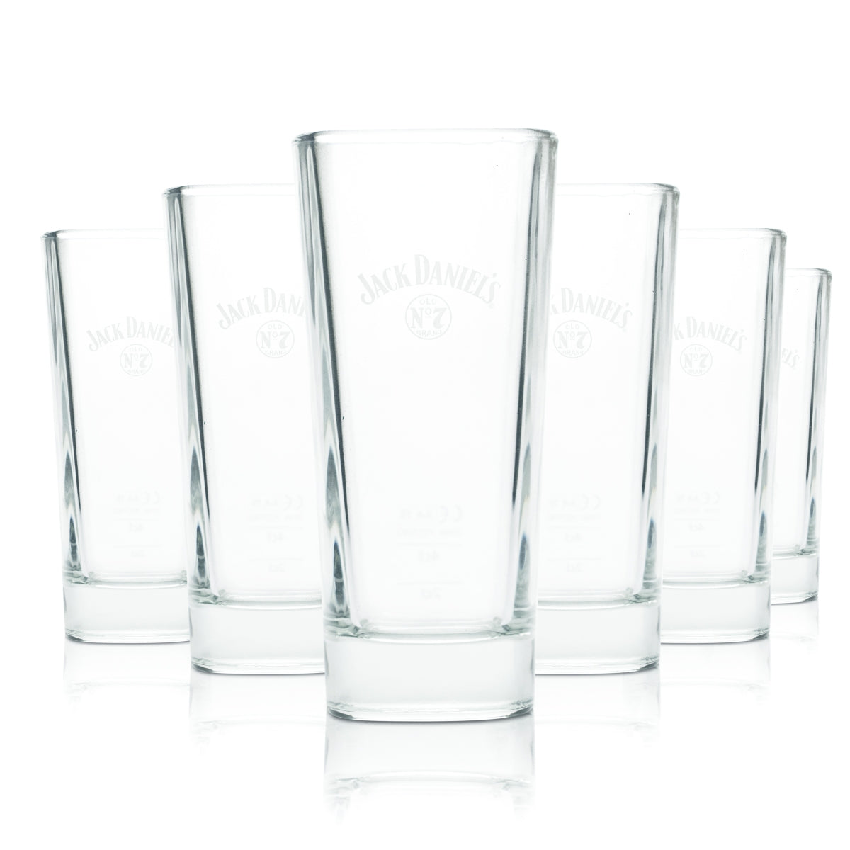 6x Jack Daniels Whiskey Glas 0,35l Longdrink Cocktail Gläser No. 7 Bourbon