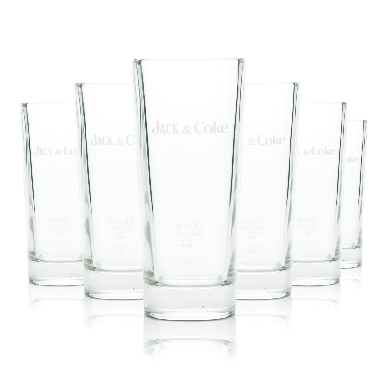 6x Jack Daniels Whiskey Glas 0,35l Longdrink Cocktail Gläser Jack & Coke Bourbon