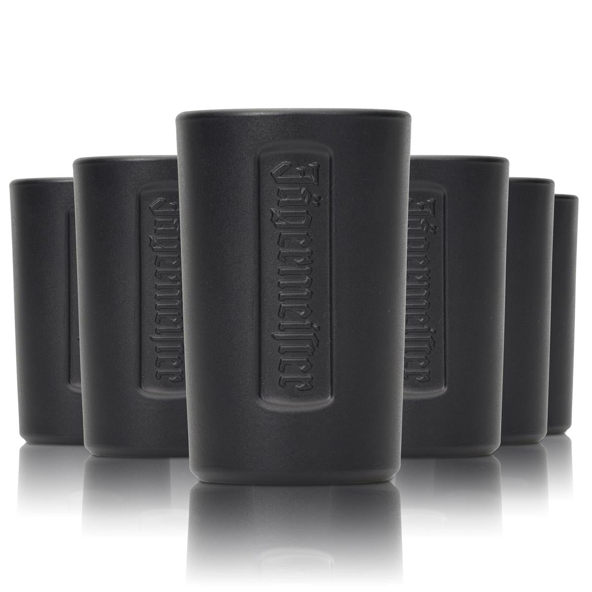6x Jägermeister Glas Shot Kurze 2cl Schwarz Matt Stamper Gläser Schnaps Gastro