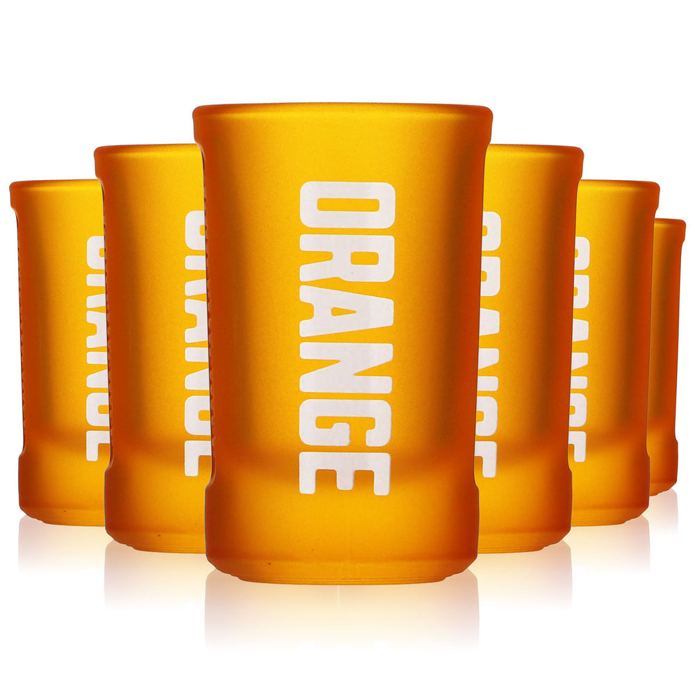 6x Jägermeister Likör Glas 2cl Shotglas Stamper Shotglas "Orange" Böckling