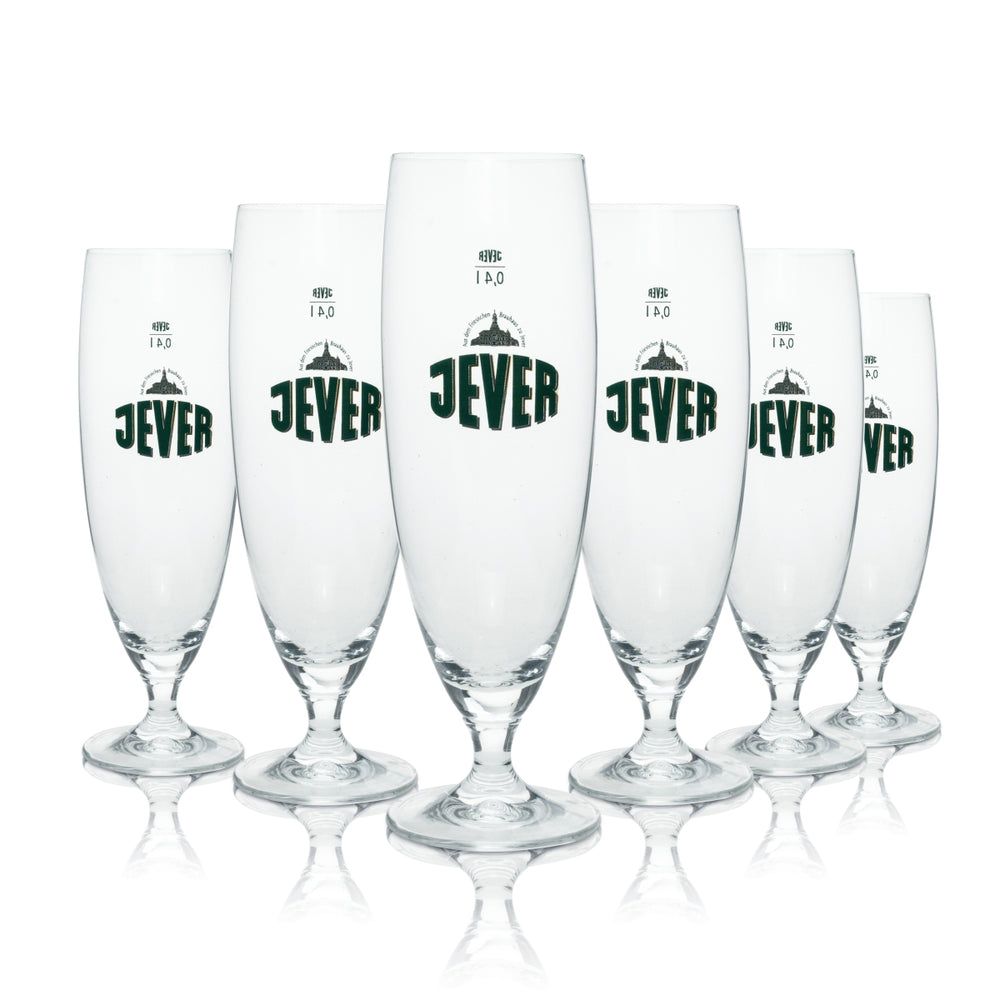 6x Jever Bier Glas 0,4l Pokal Tulpe Gläser Pilsener Gastro Geeicht Brauerei Nord