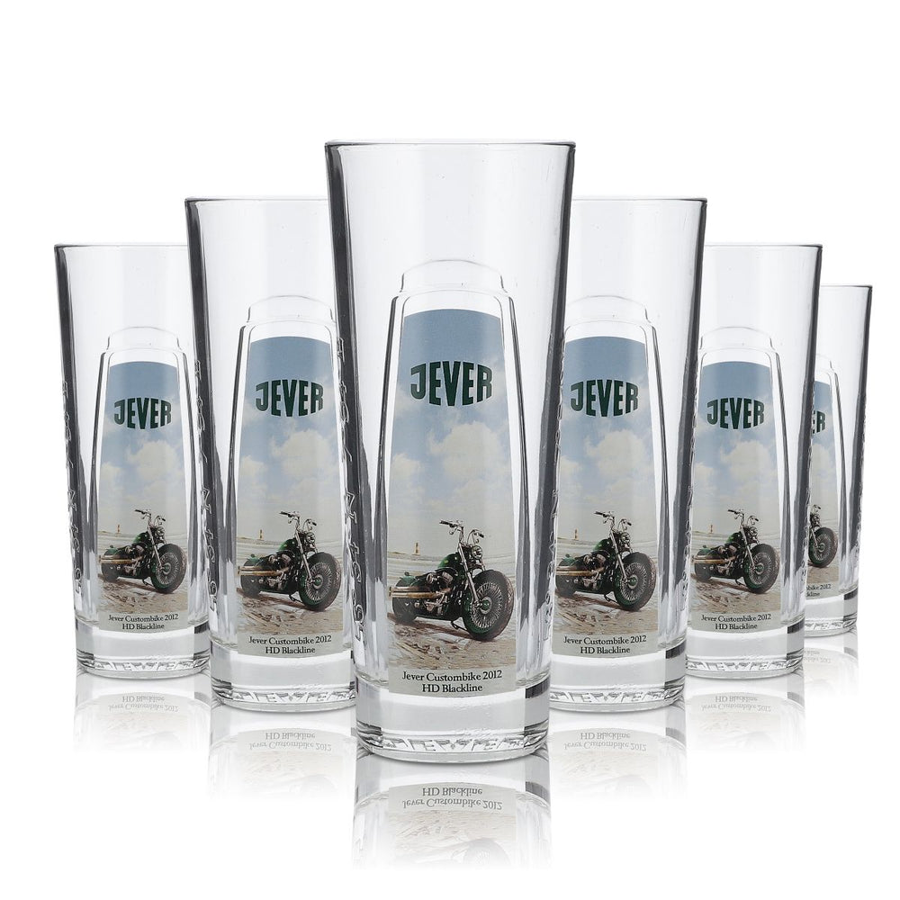 6x Jever Sammlerglas Sonderedition 0,4l Harley Days Custom Bike HDV Rod 2012