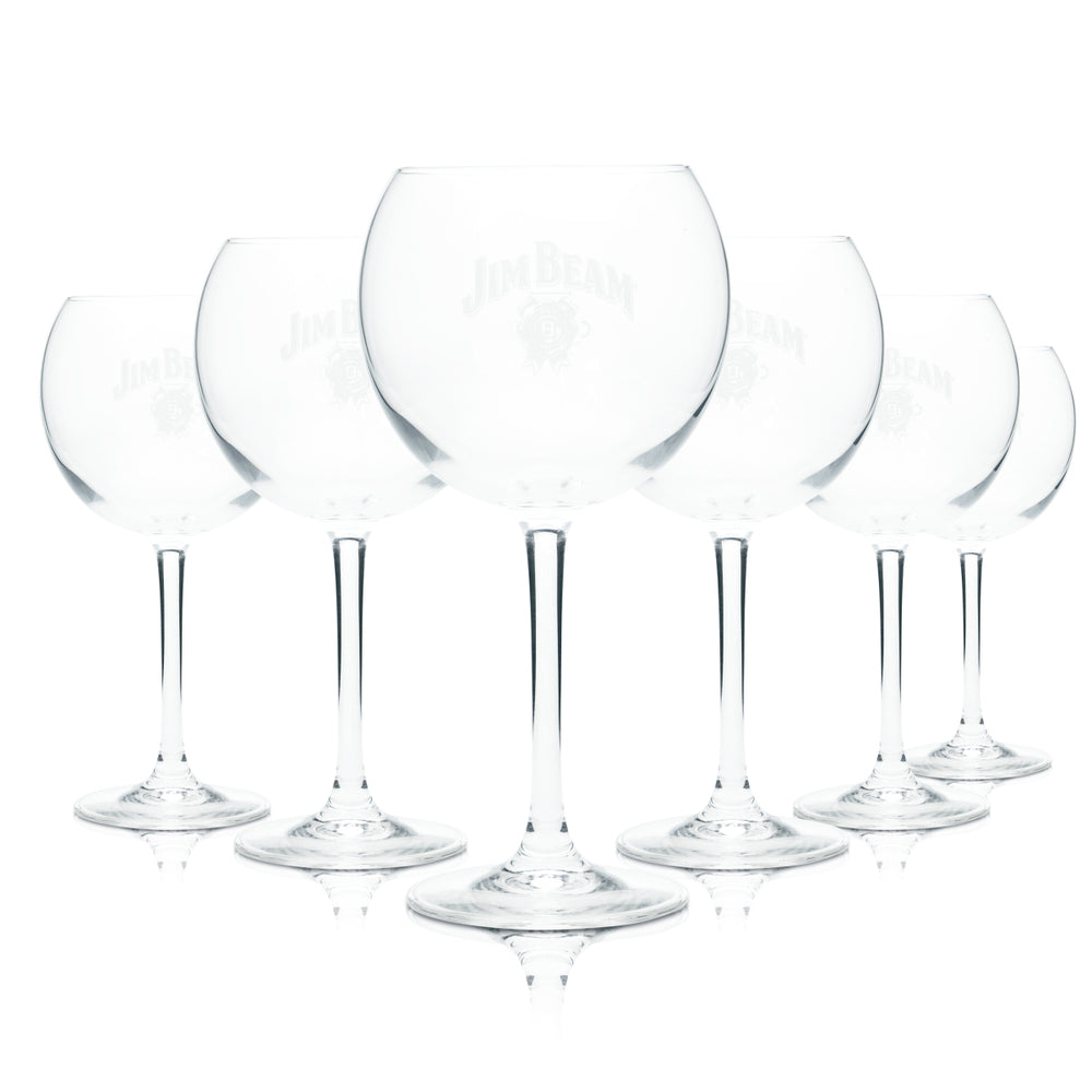 6x Jim Beam Whiskey Glas 0,3l Ballon Stil Kelch Gläser Sunshine Bourbon Gastro