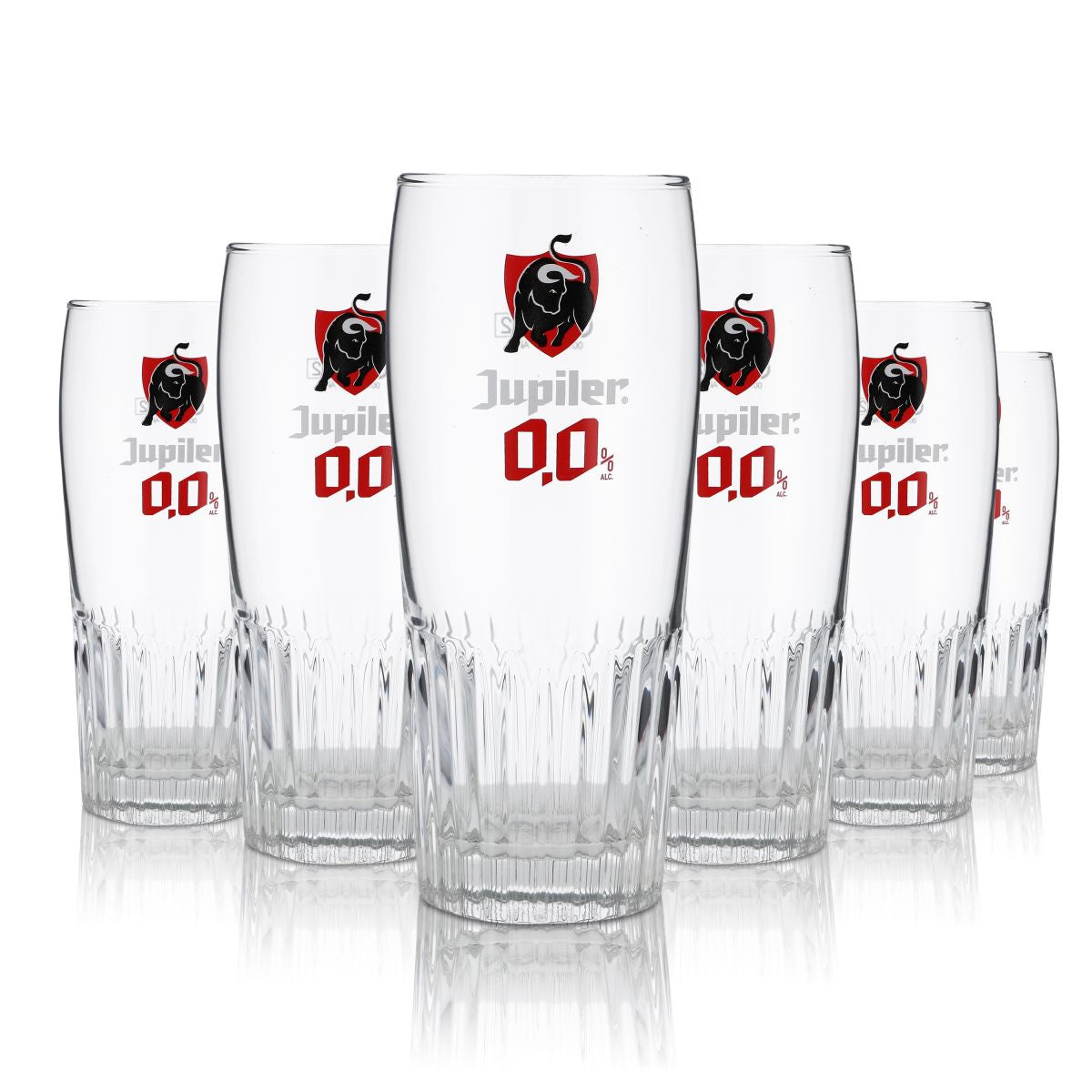 6x Jupiler Glas 0,25l Bierglas Pokalglas 0,0% Konturglas Gläser Set Brauerei