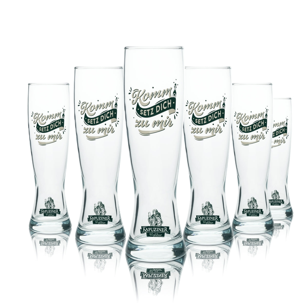 6x Kapuziner Bier Glas 0,5l Weizen Gläser Sahm Hefe Weißbier Bayern Beer Tulpe