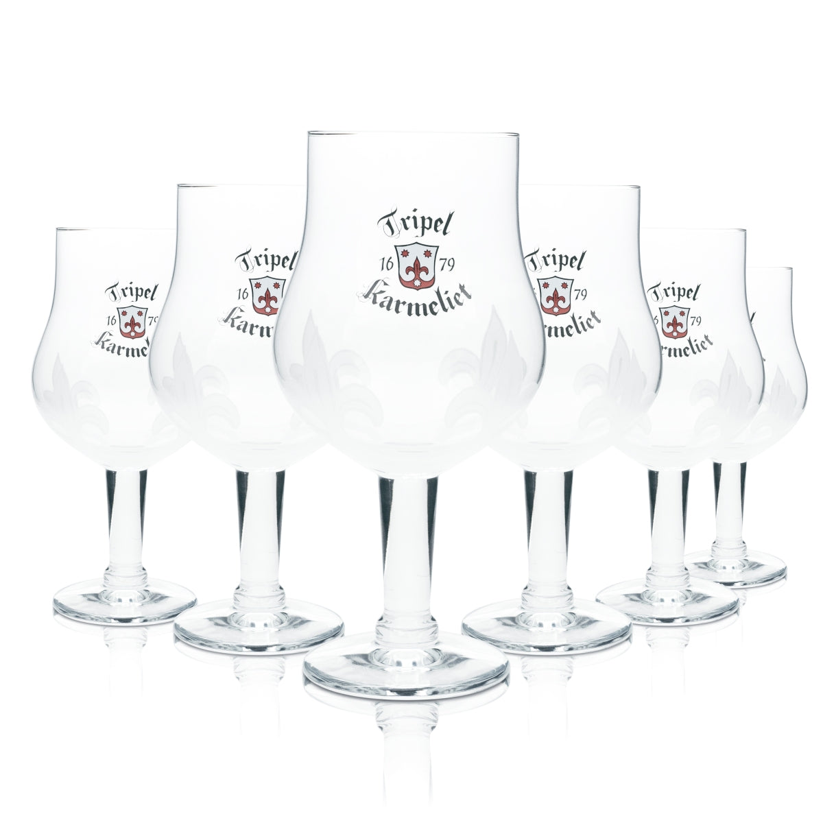 6x Karmeliet Glas 0,33l Bier Kelch Pokal Cup Frosted Gläser Gastro Bar Kneipe