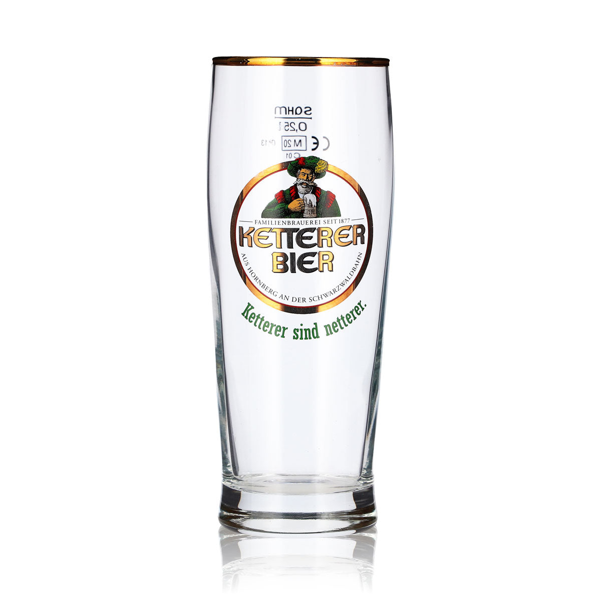 6x Ketterer Bier Bier Glas 0,25l Becher Goldrand Sahm Trumpf Bierglas – Ansicht 2