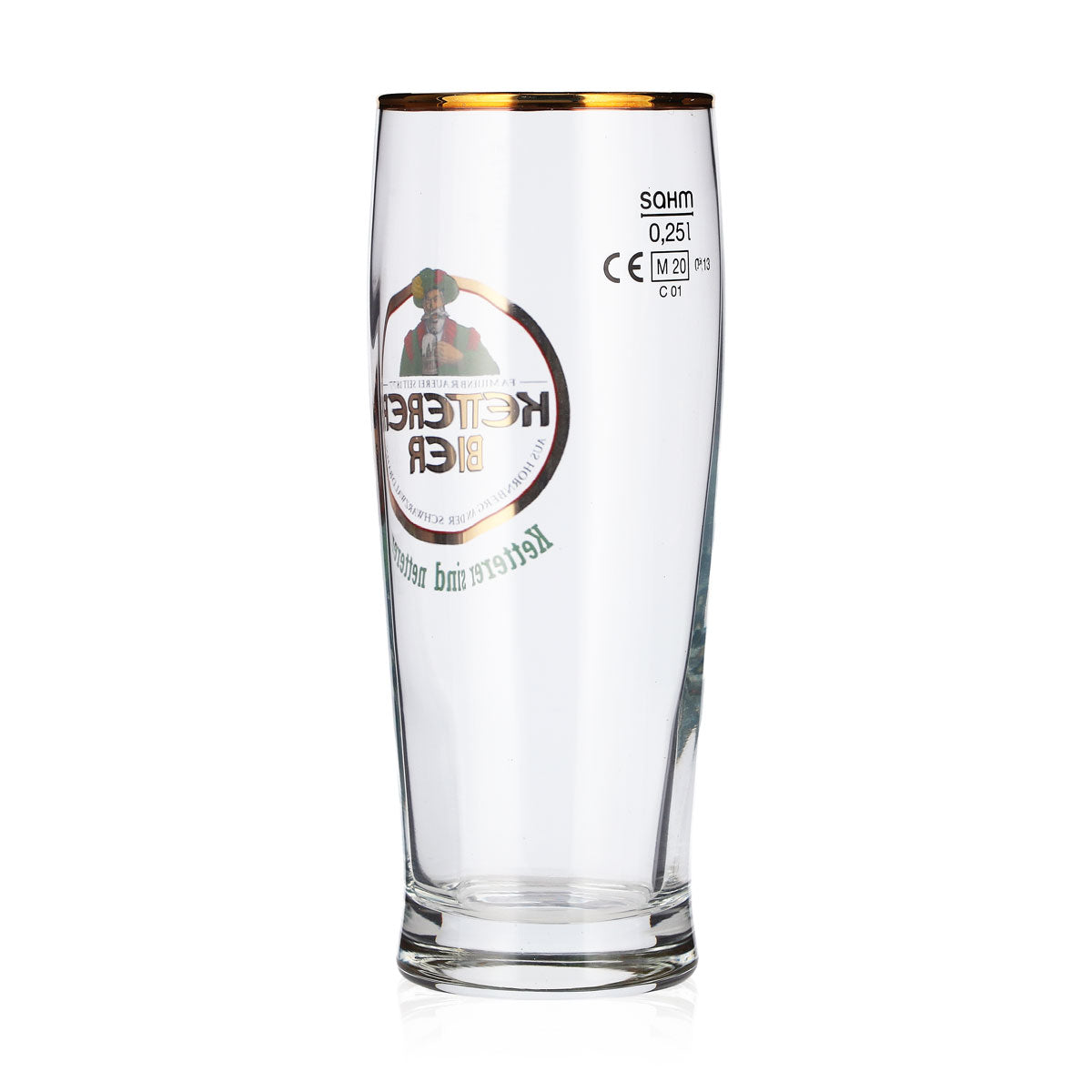 6x Ketterer Bier Bier Glas 0,25l Becher Goldrand Sahm Trumpf Bierglas – Ansicht 4