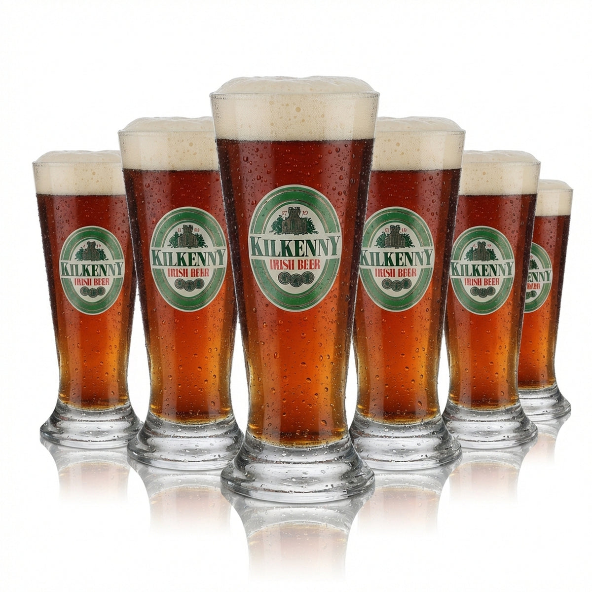 6x Kilkenny Bierglas 0,2l Willibecher Pokal Gläser Set Brauerei Irish Stout Beer