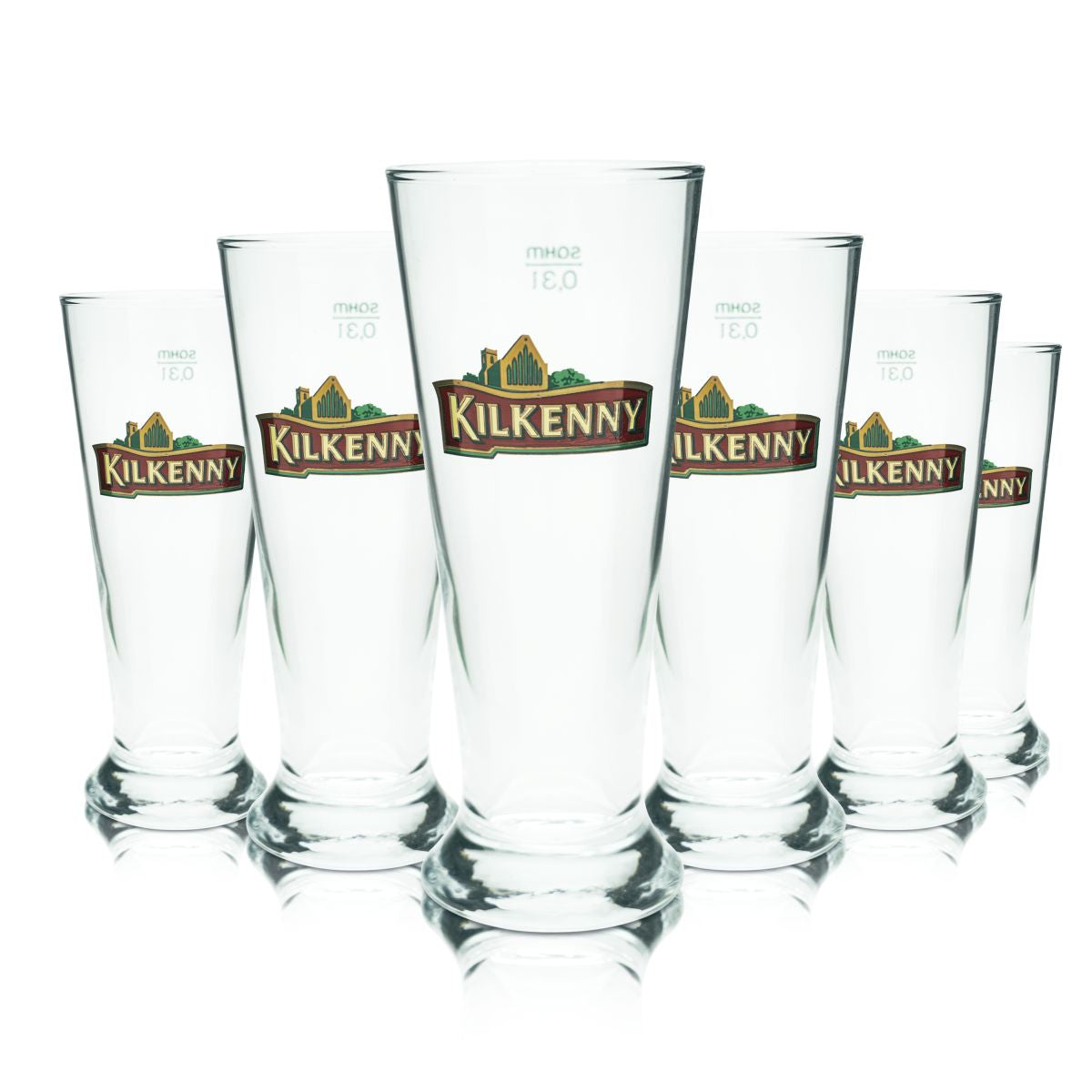 6x Kilkenny Bierglas 0,3l Bierpokal Gläser Set Irish Brewery Irish Stout Red Ale
