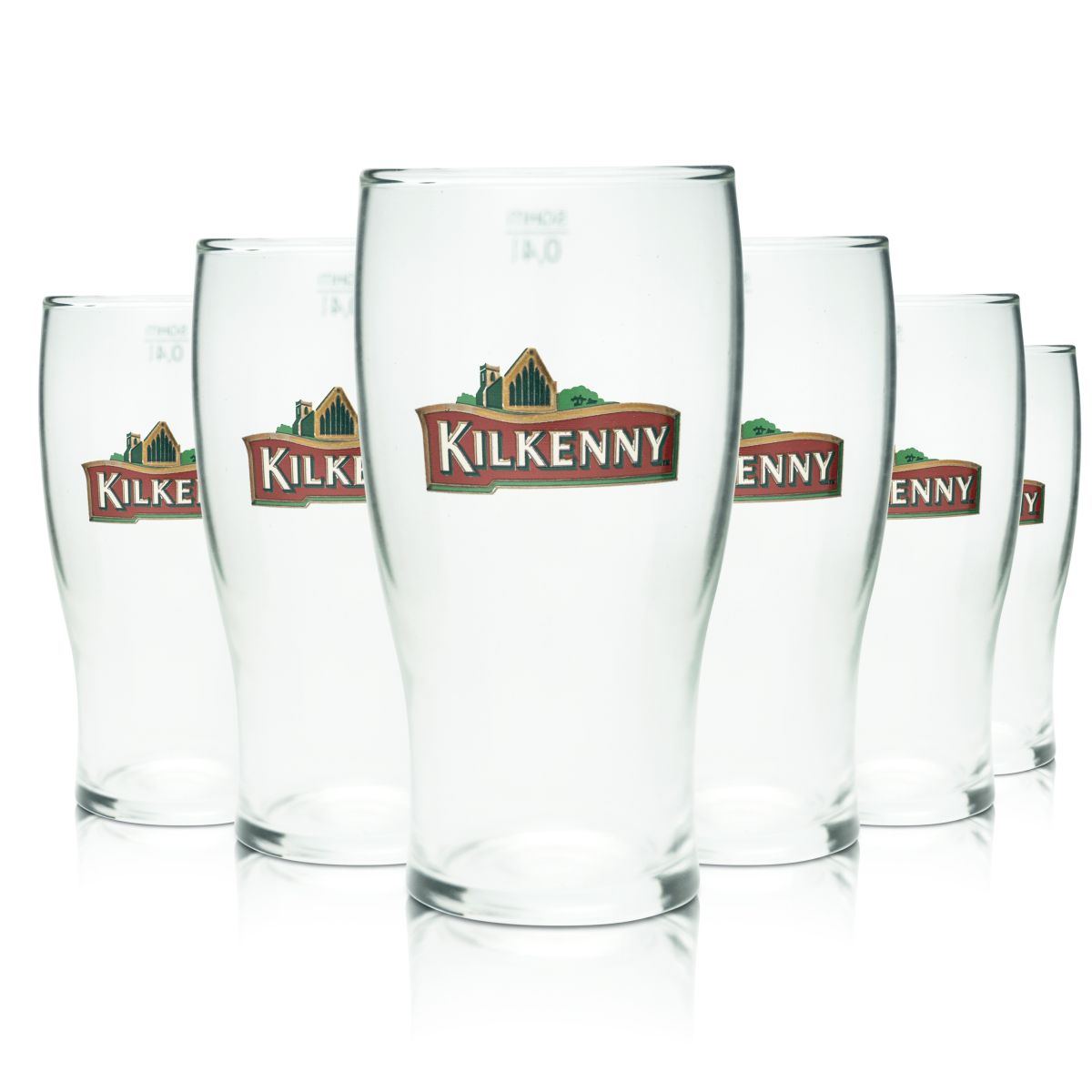 6x Kilkenny Bierglas 0,4l Willi Becher Tulip Pint Gläser Brauerei Irish Red Ale
