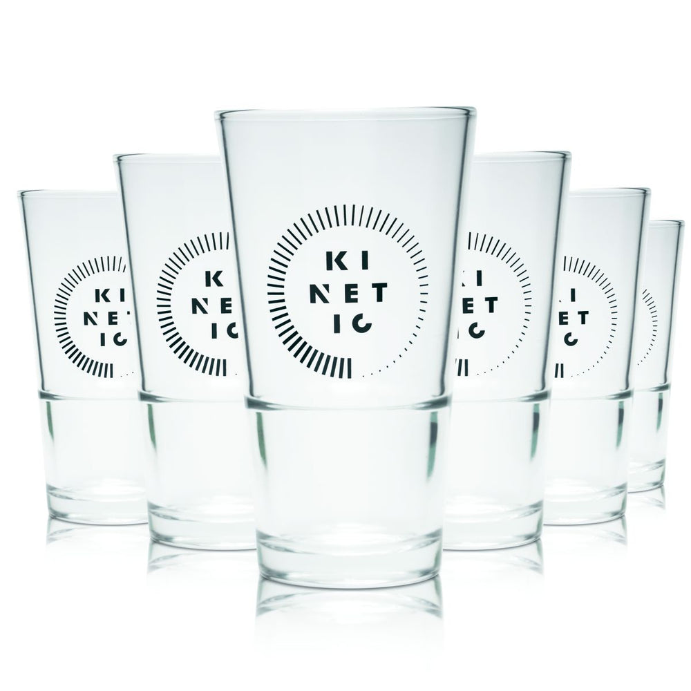6x Kinetic Glas Vodka 0,35l Longdrinkglas Stapelbar Aperitifglas Cocktail Gläser