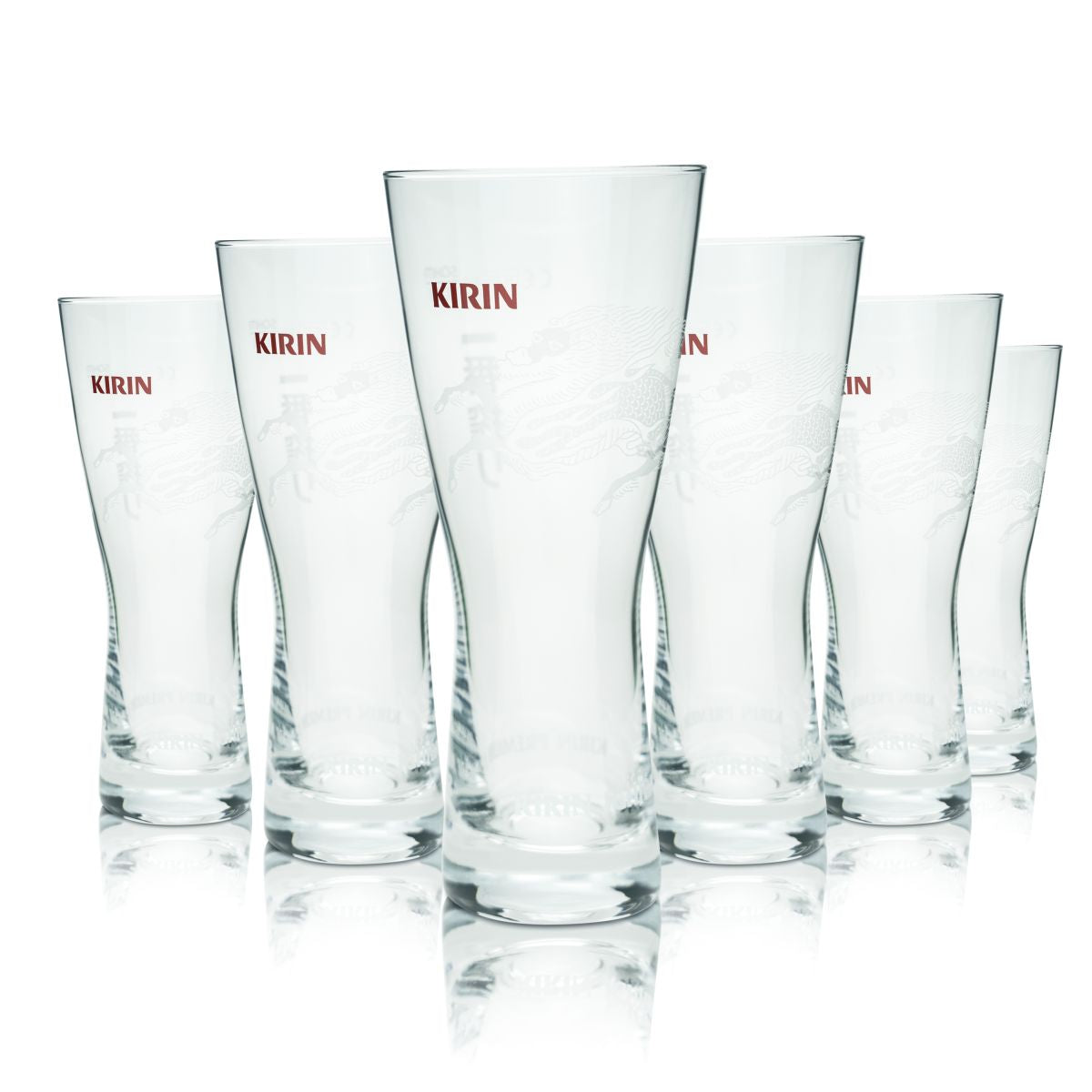 6x Kirin Ichiban Bierglas 0,25l Bierpokal Gläser Drachenmotiv Japan Brauerei