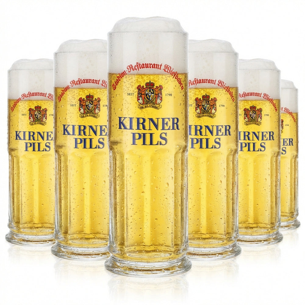6x Kirner Privatbrauerei Bier Glas 0,3l Krug Relief Maximilian-Seidel Sahm