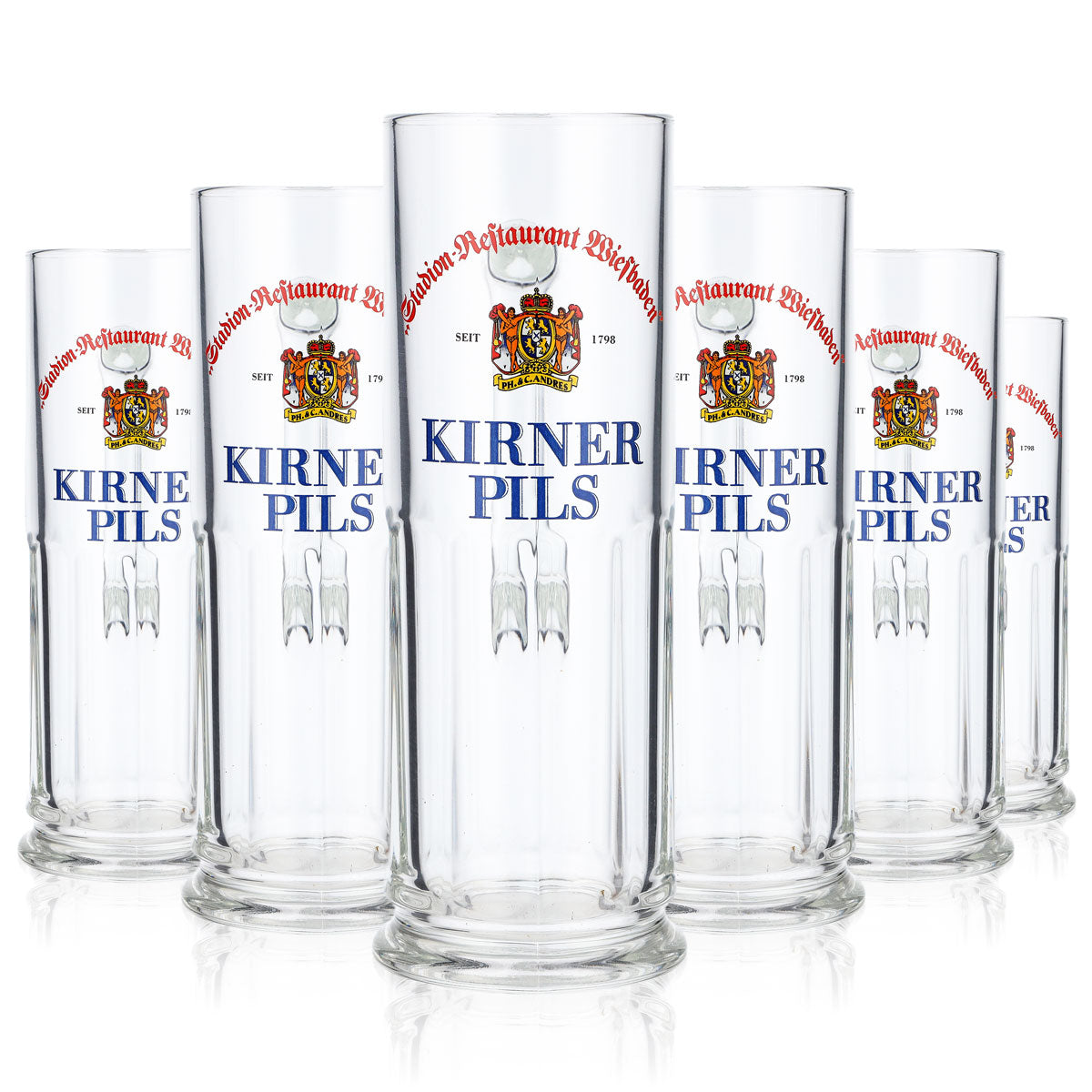 6x Kirner Privatbrauerei Bier Glas 0,3l Krug Relief Maximilian-Seidel Sahm – Ansicht 7