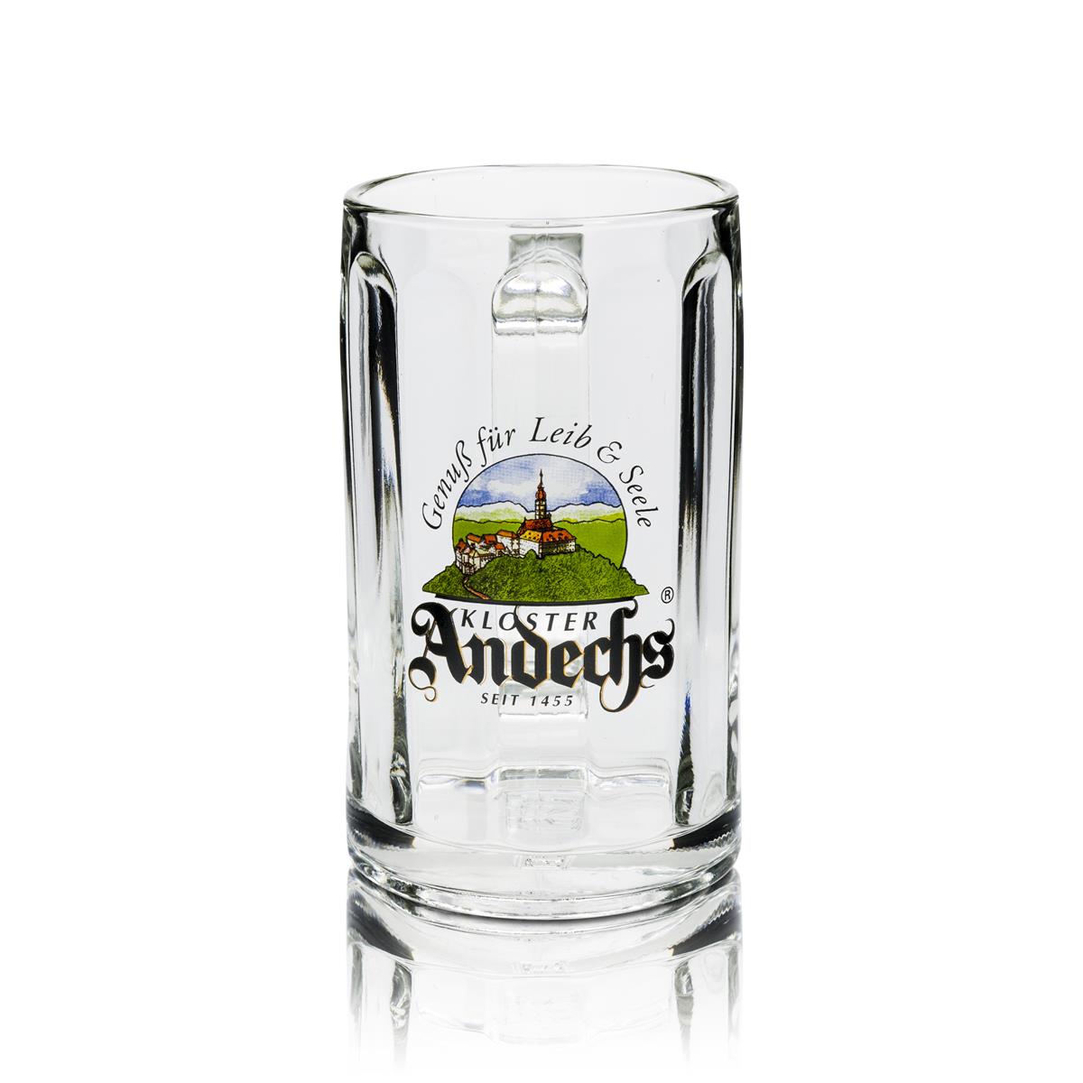 6x Kloster Andechs Bier Glas 0,3l Glückauf Krug – Ansicht 2