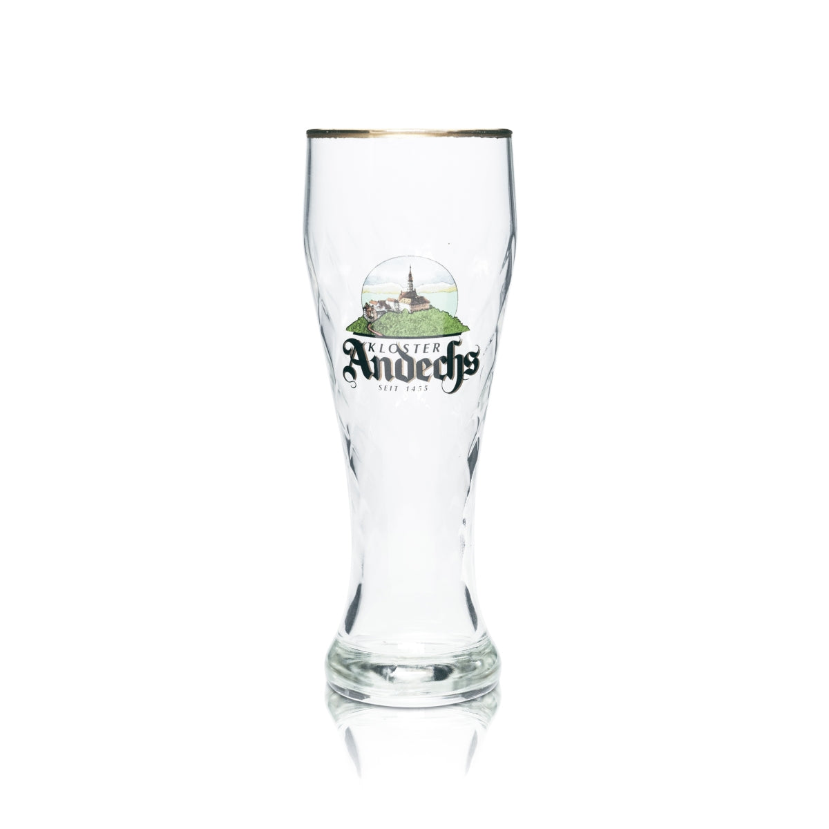 6x Kloster Andechs Bier Glas 0,3l Hefe Weizen Weißbier Goldrand Gläser Gastro – Ansicht 4