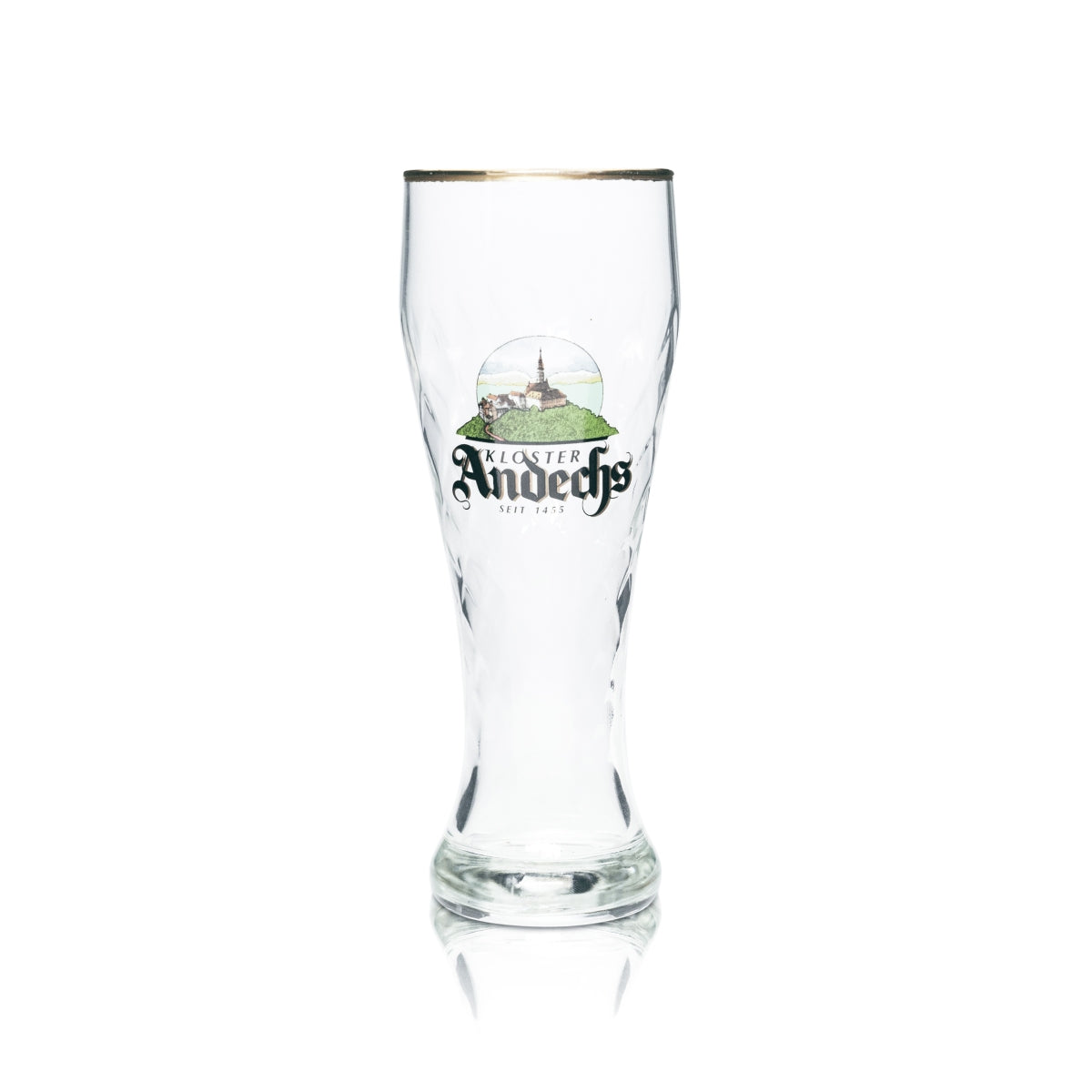 6x Kloster Andechs Bier Glas 0,3l Hefe Weizen Weißbier Goldrand Gläser Gastro – Ansicht 5
